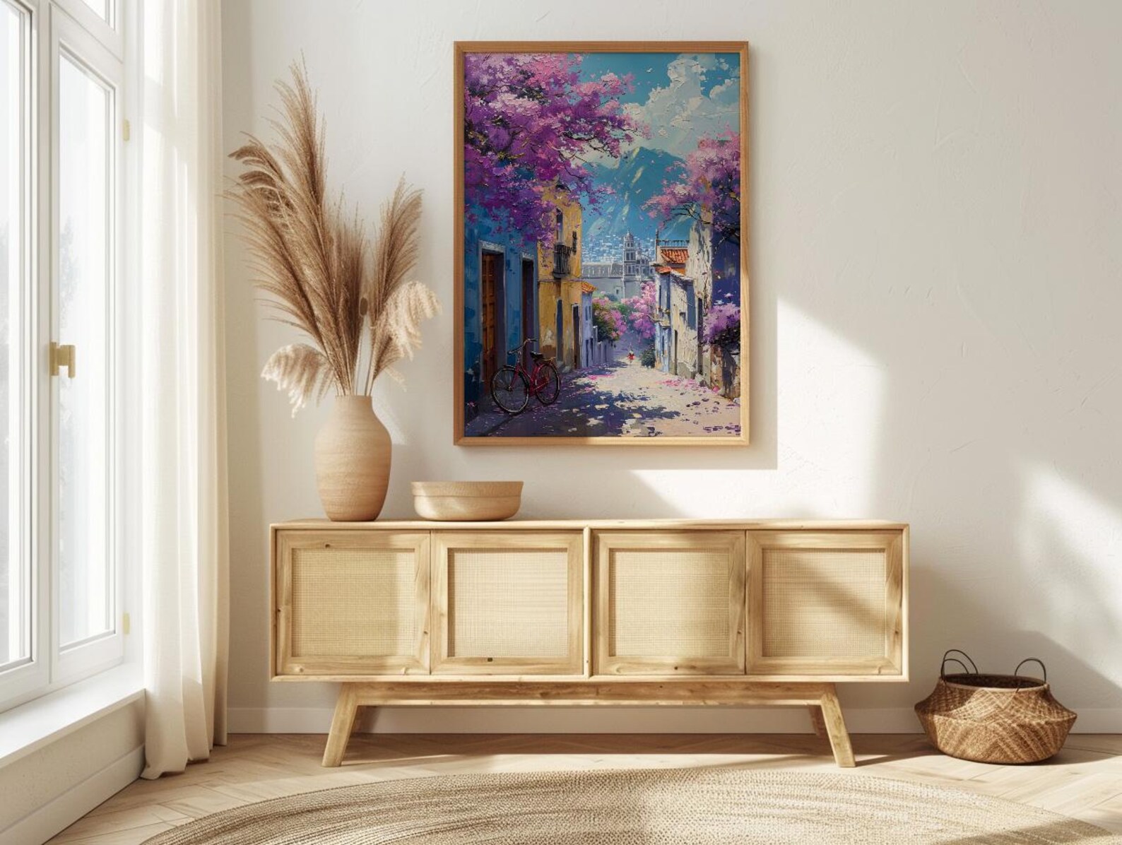 Mexico City Art Print, Purple Spring Decor - Jacaranda Landscape — view 3