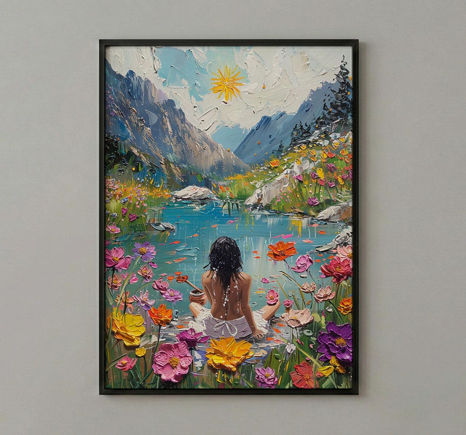 The Star Tarot Wall Art, Spring Wildflower Meadow - Housewarming Gift — view 3