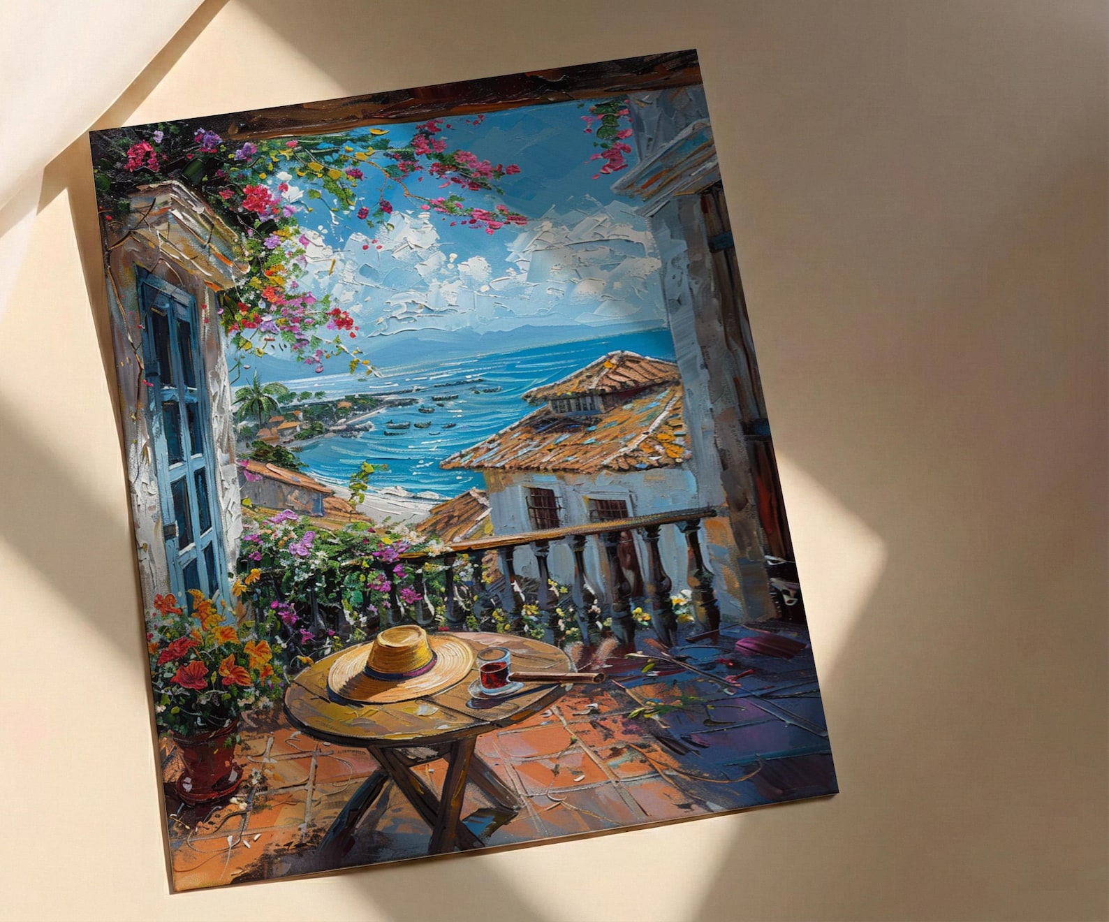 Panama Window Art Print, Old City Decor - Cigar Colonial Landscape — view 4