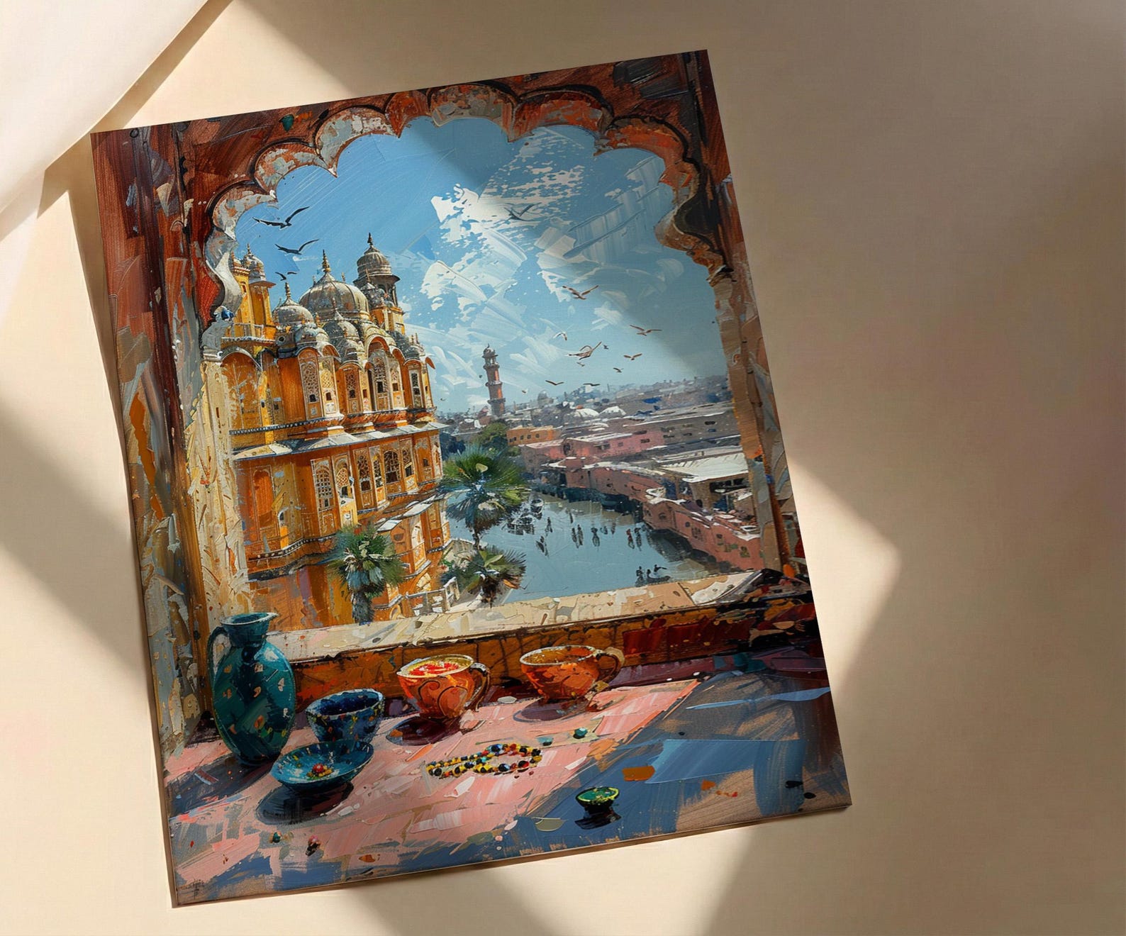 Jaipur Window Wall Art, Hawa Mahal Decor - Pink City Bangles Print — view 3