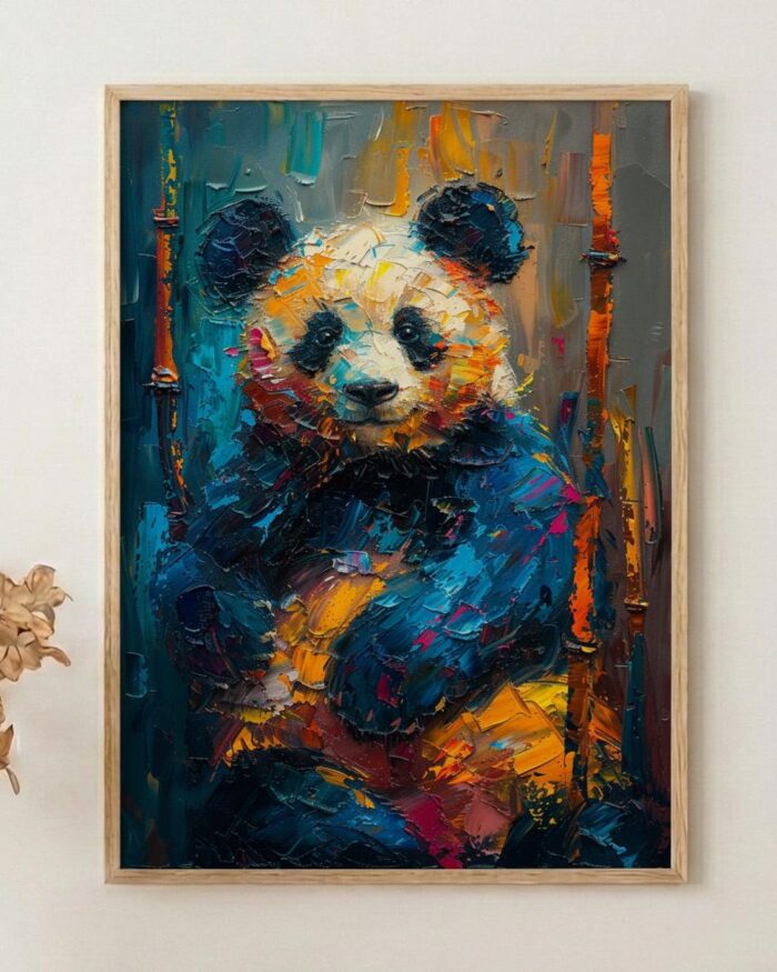 Giant Panda Wall Art, Bamboo Forest Decor - Cute Animal Print