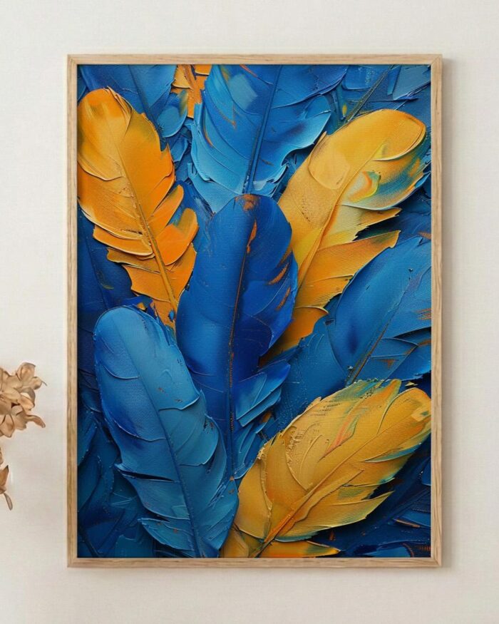 Rio Carnival Poster, Blue Feather Decor - Brazil Festival Print
