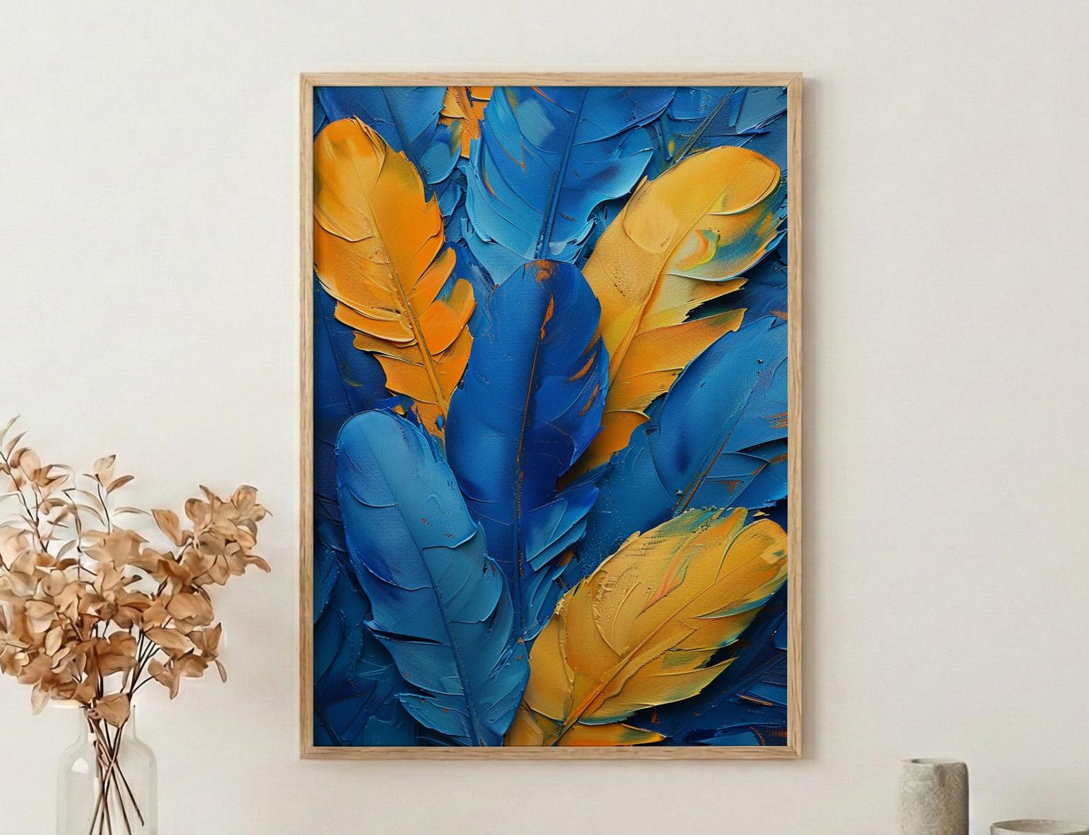 Rio Carnival Poster, Blue Feather Decor - Brazil Festival Print