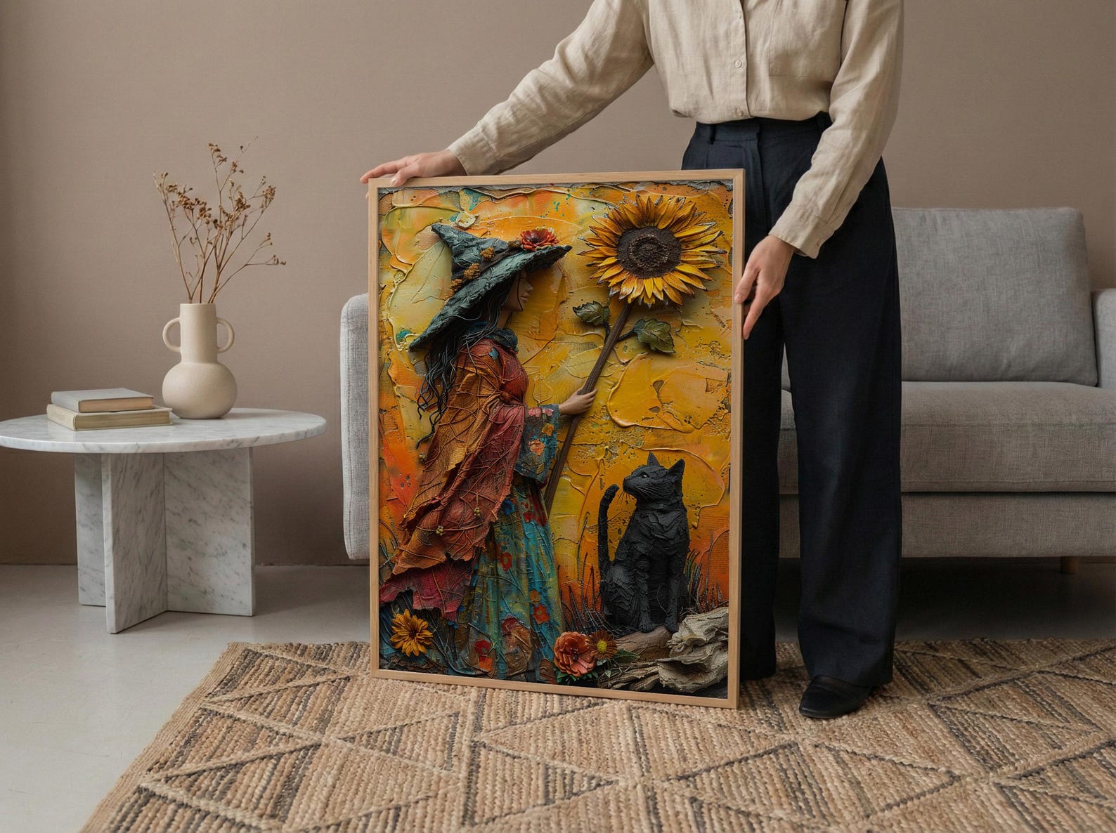 Queen Of Wands Tarot Print, Strong Mother Wall Art, Mothers Day Gift From Son, Museum Quality Decor, Shipped Wall Art — view 4