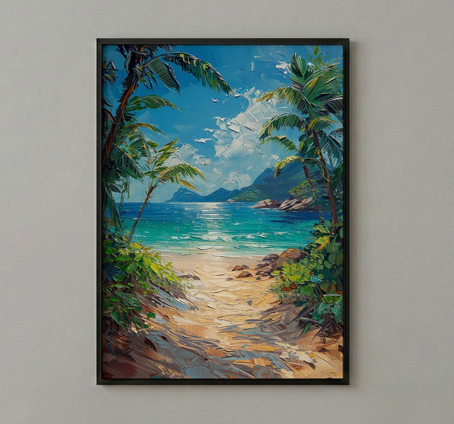 Costa Rica Beach Art Print, Manuel Antonio Wall Decor - Tropical Jungle — view 2