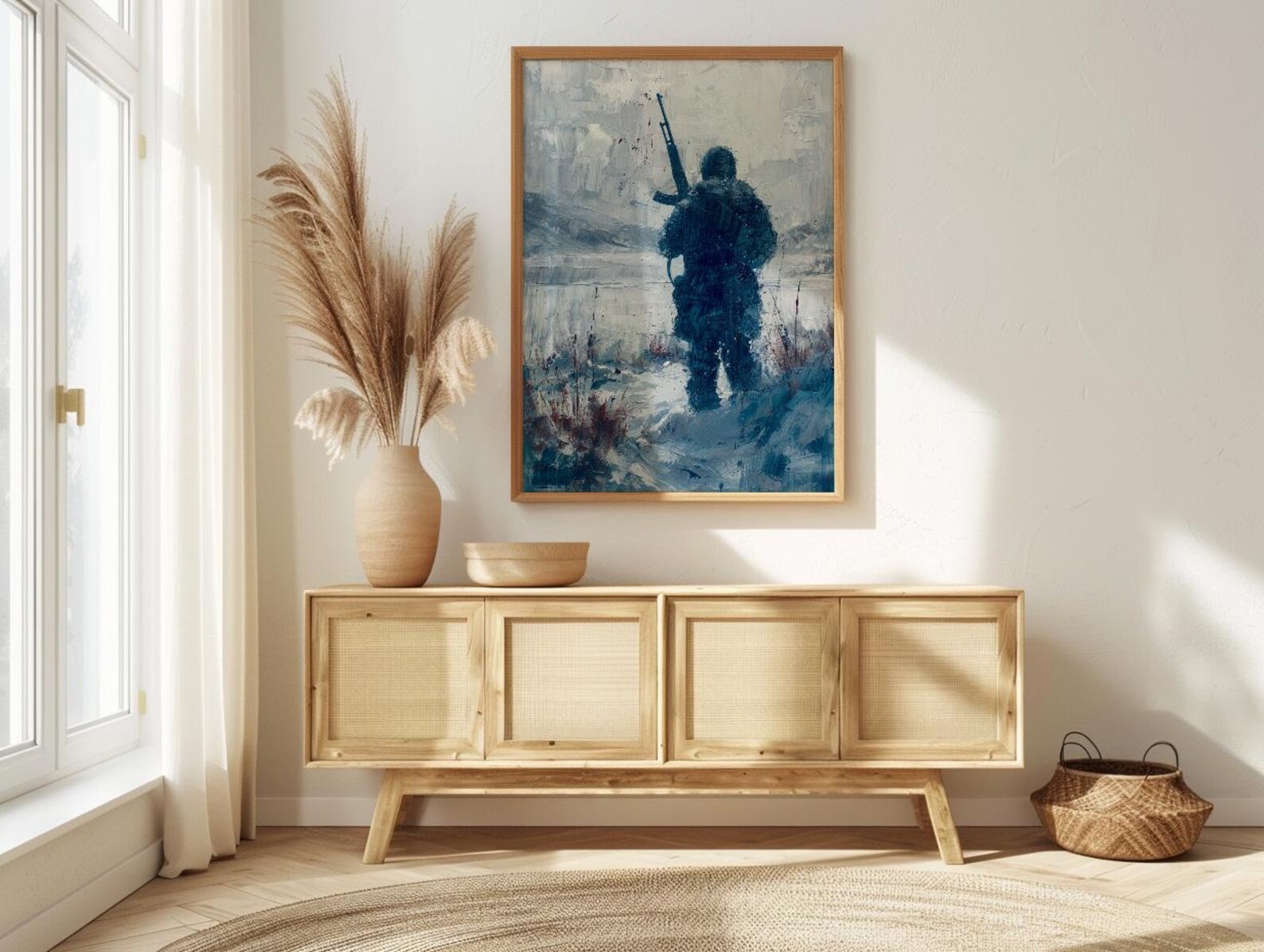 Valley Forge Soldier Wall Art, Historic Americana Decor - Winter Revolution Print — view 4