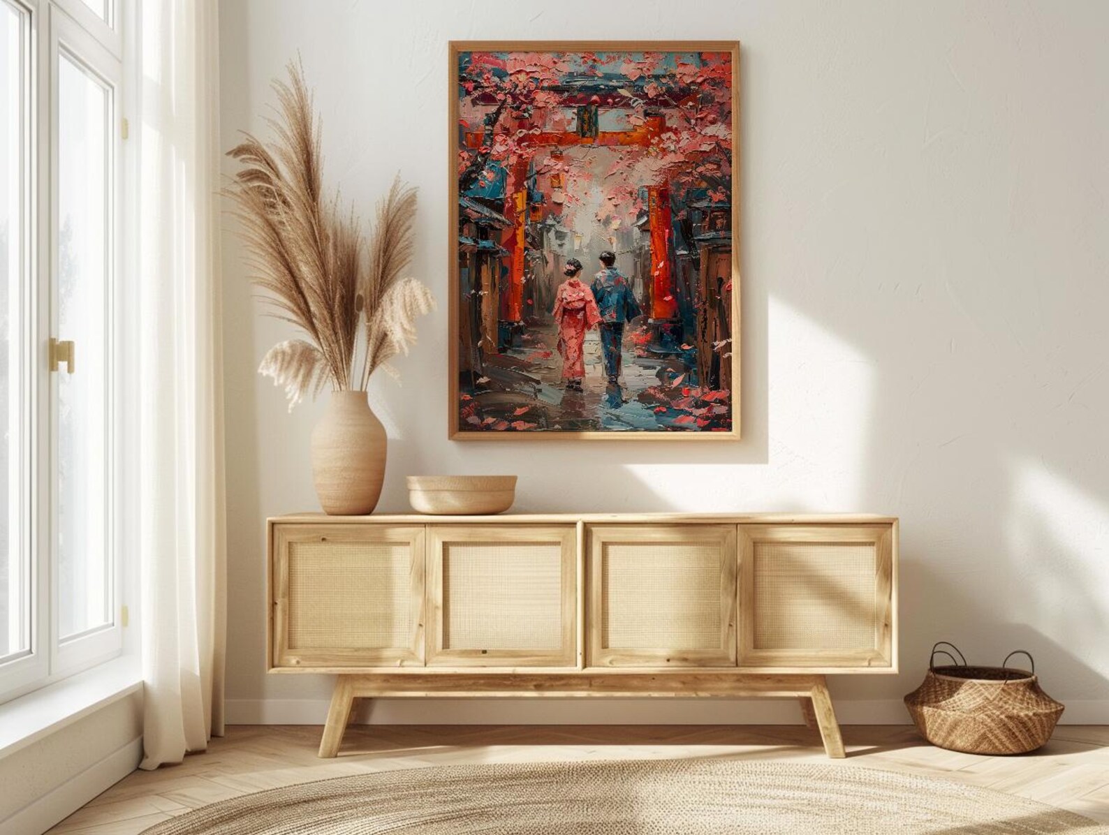 Japanese Torii Gate Poster, Cherry Blossom Art Print - Anniversary Gift — view 4