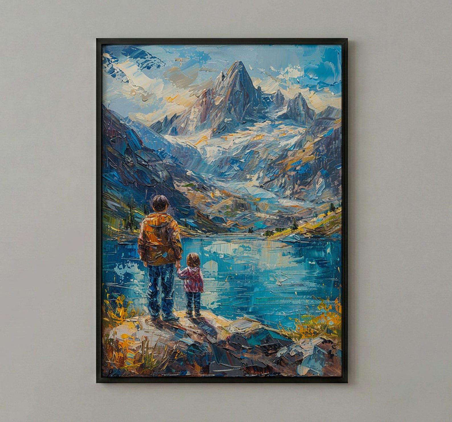 Patagonia Landscape Art Print, Mountain Wall Art - Gift For Dad — view 2