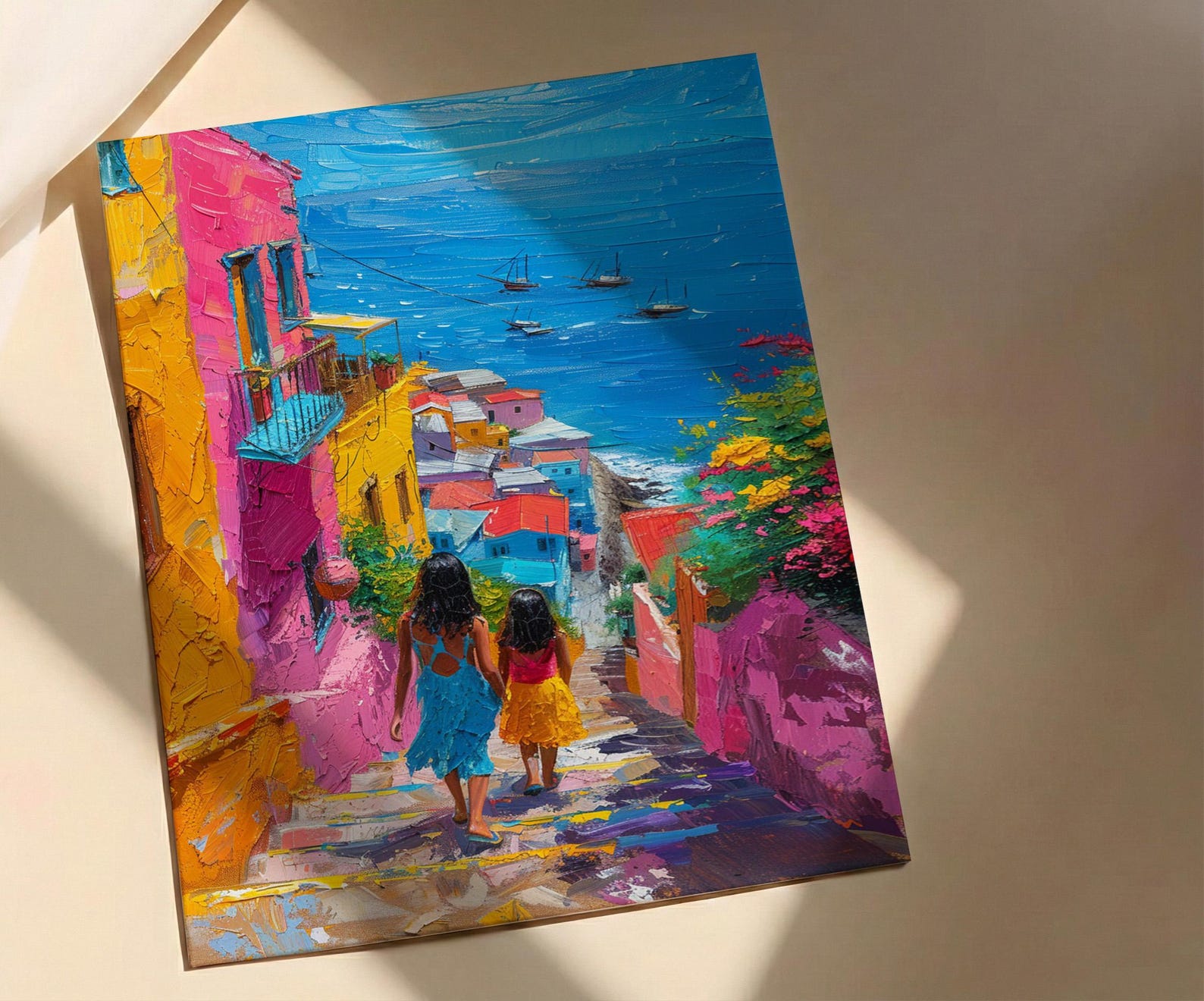 Valparaiso Chile Print, Colorful Stairs Wall Art, Mothers Day Gift From Daughter, Mother Daughter Poster, Shipped Wall Art — view 2