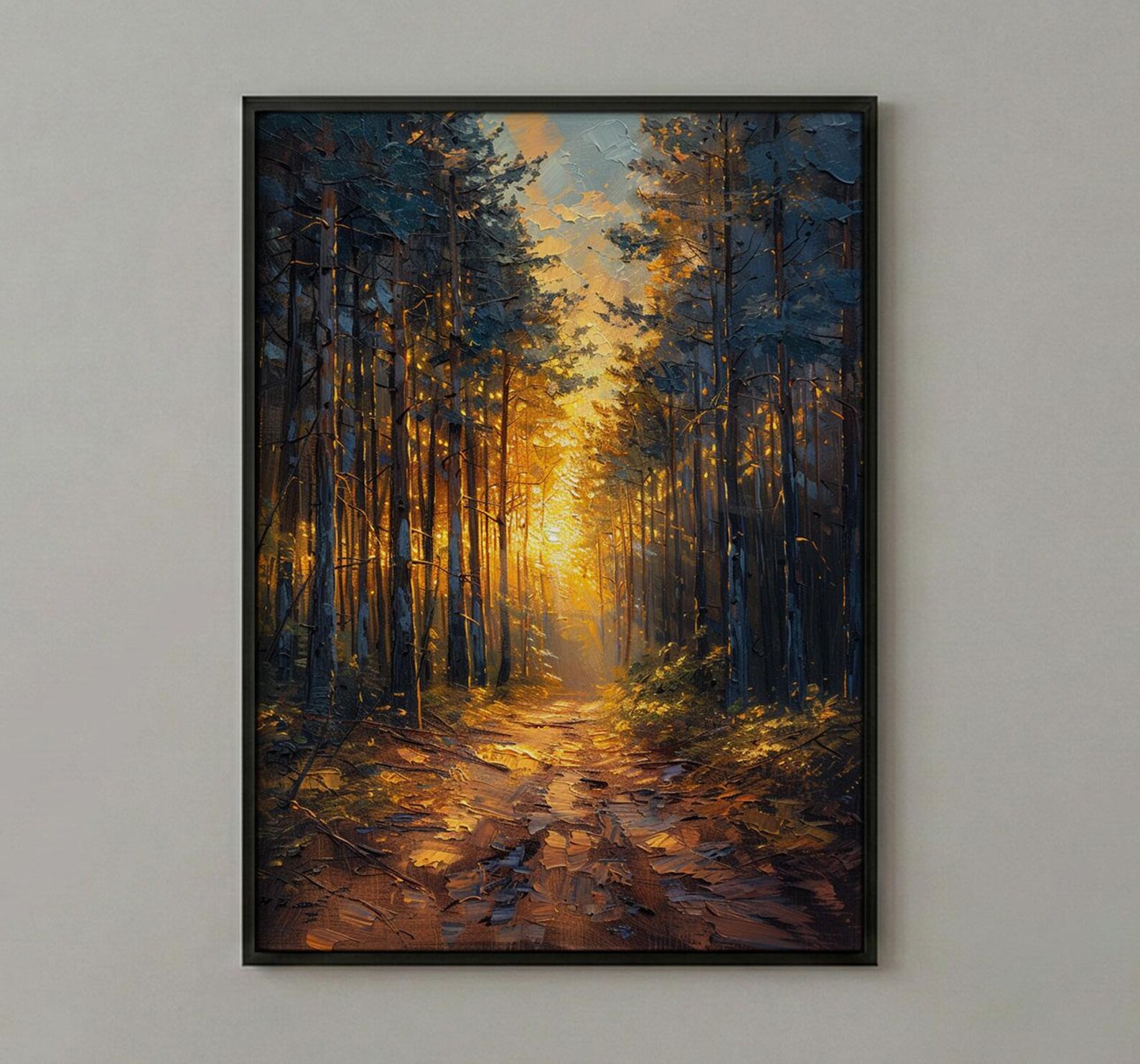 Black Forest Poster, Germany Nature Decor - Pine Tree Sunlight — view 3