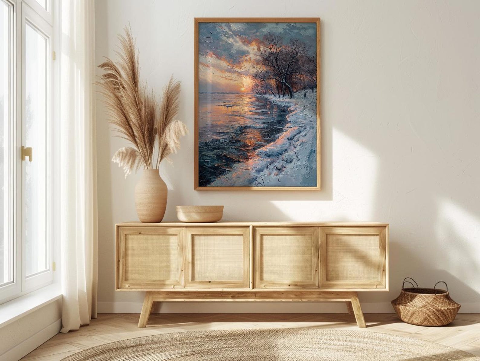 Delaware River Poster, Winter Americana Decor - Historic Landscape Art — view 4