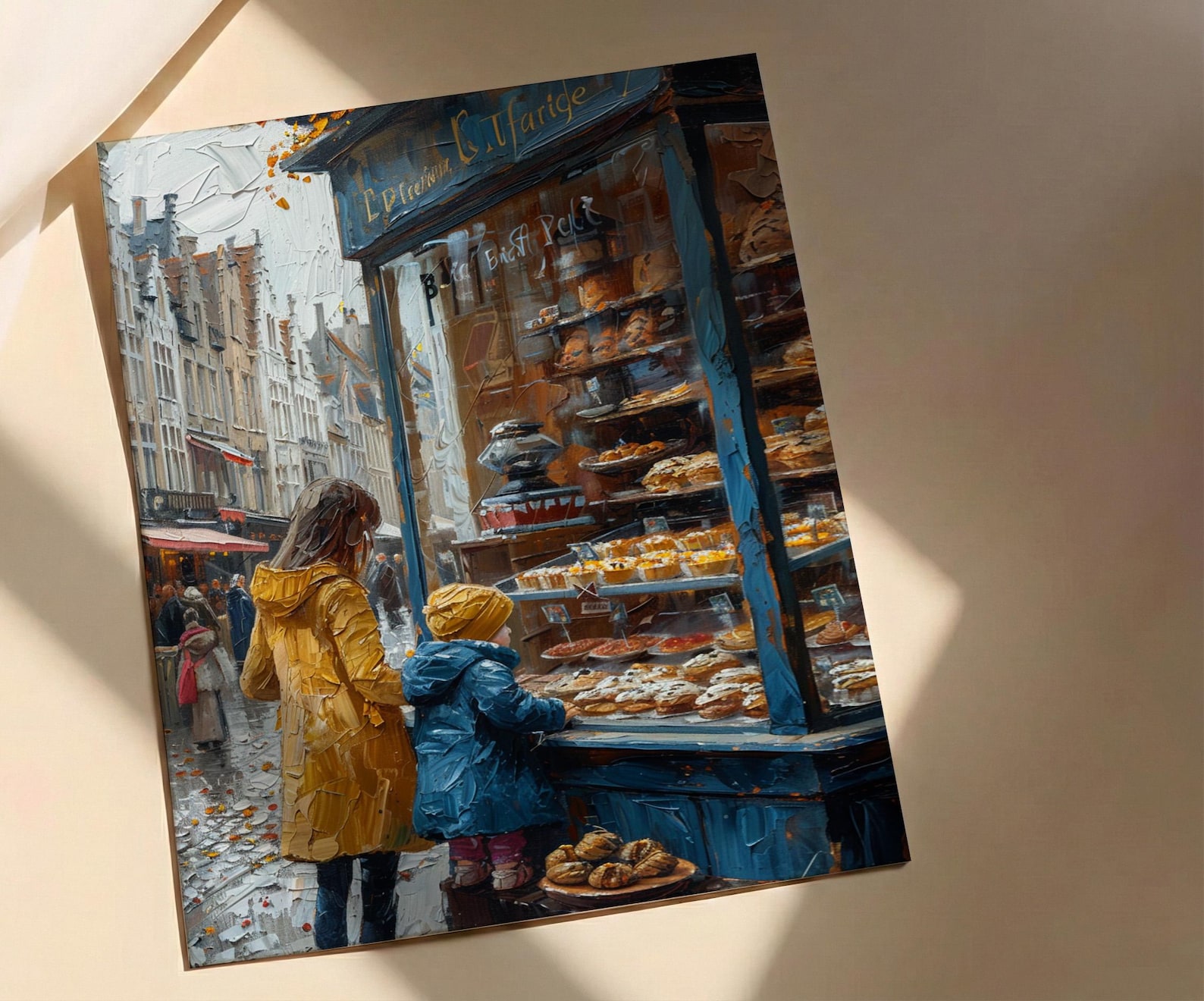 Bruges Bakery Art Print, Mother Child Poster - Mother's Day Gift — view 2