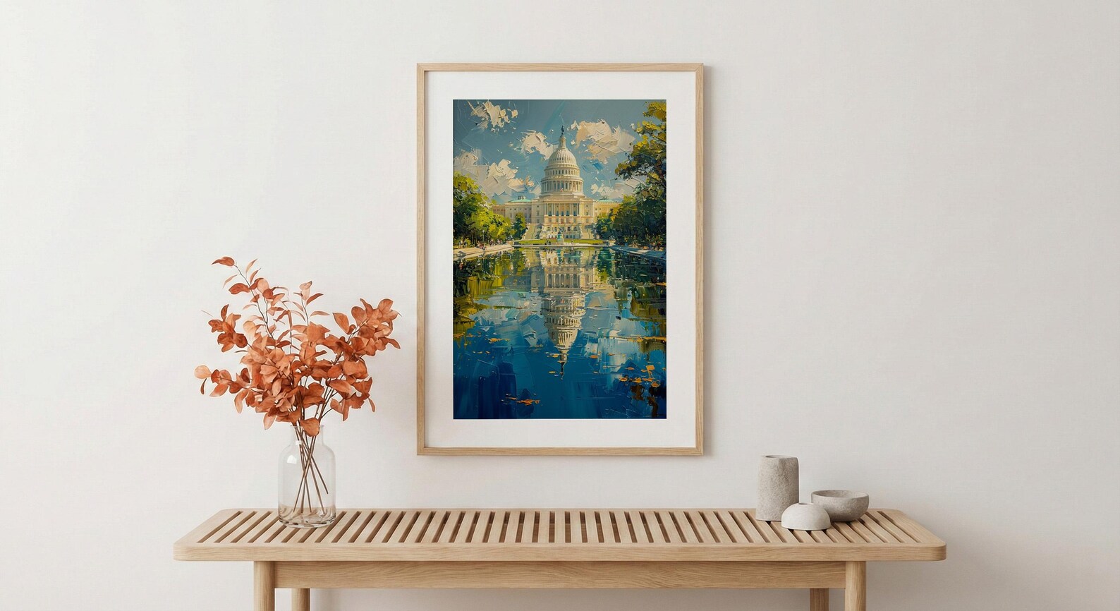 Washington DC Capitol Wall Art, Historic American City Decor - Green Summer Tree Landscape — view 5