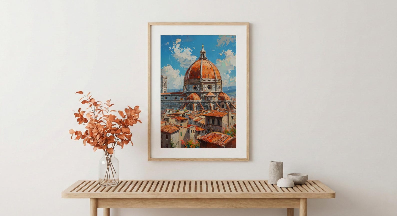 Florence Duomo Poster, Italy City Decor - Terracotta Dome Art — view 5