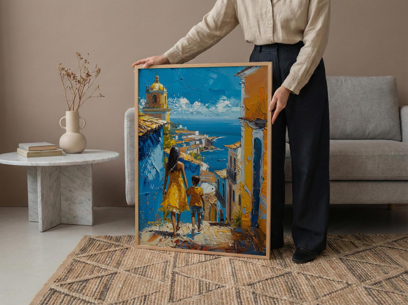Salvador Brazil Print, Pelourinho Wall Art, Mothers Day Gift From Son, Mom And Son Poster, Museum Quality Decor — view 5