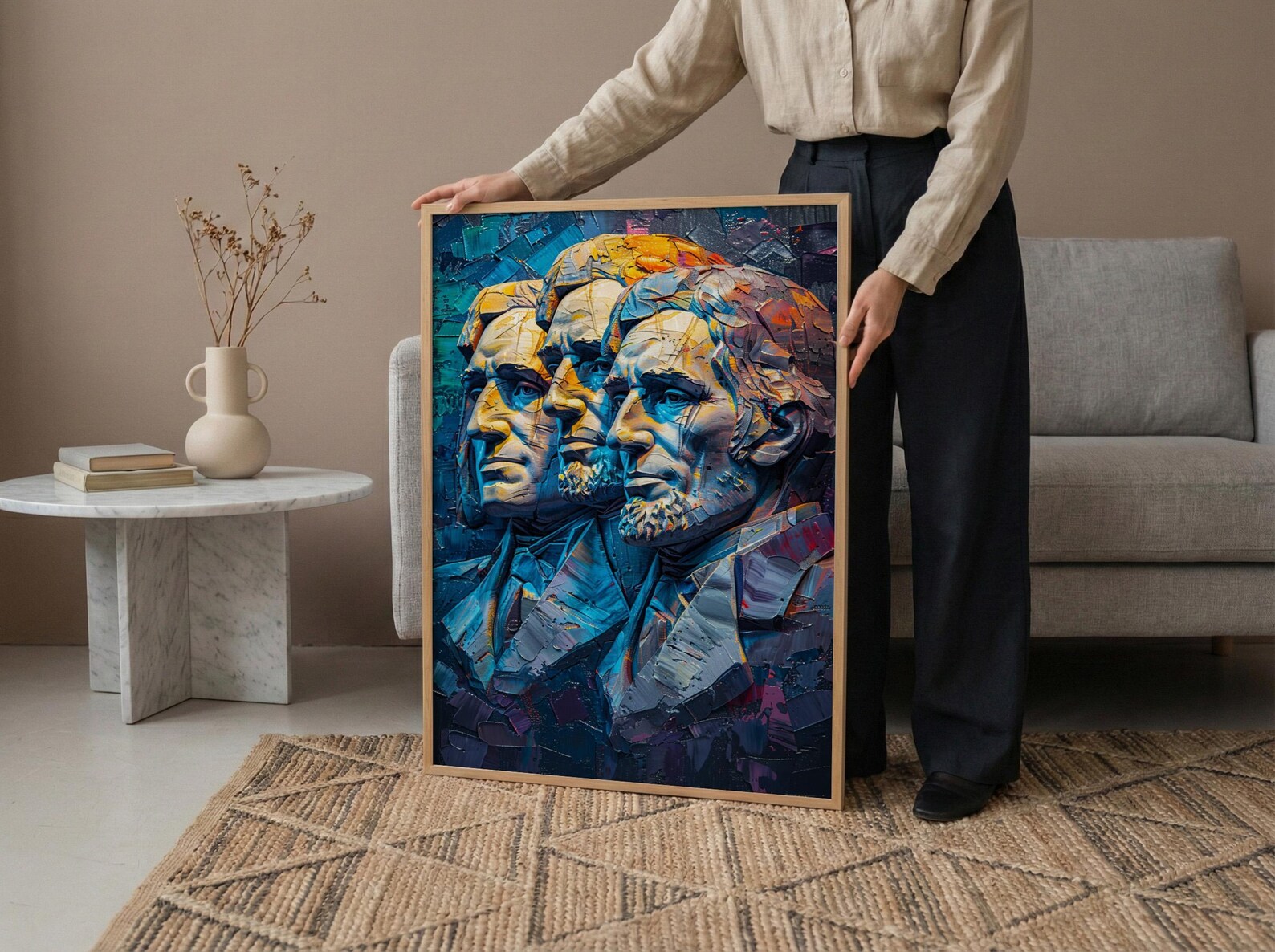Mount Rushmore Art Print, Historic Monument Decor - Patriotic Landscape Poster — view 6