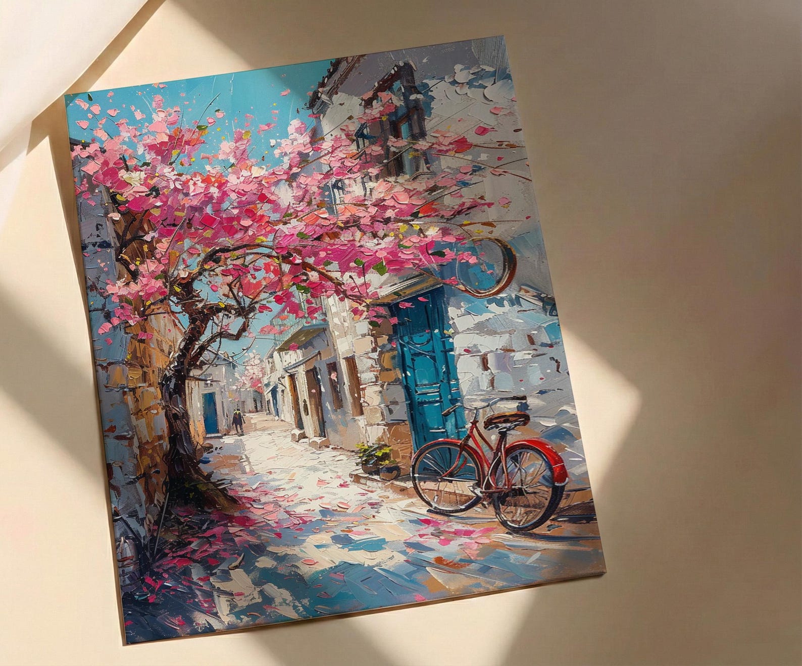 Jerusalem Spring Poster, Almond Blossom Wall Decor - Historic Alley Art — view 2