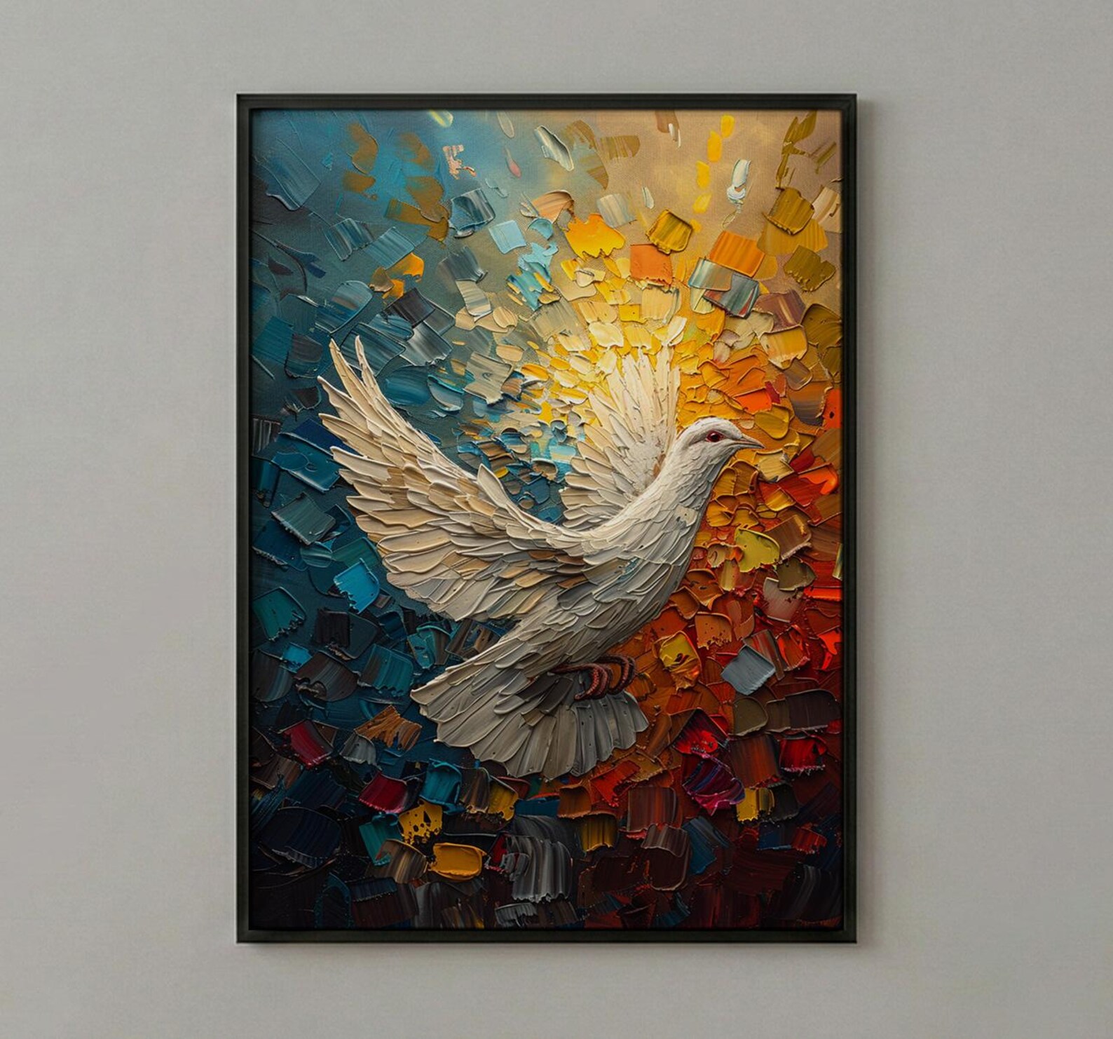 White Dove Liberty Poster, Peaceful Patriotic Decor - Historic Americana Art