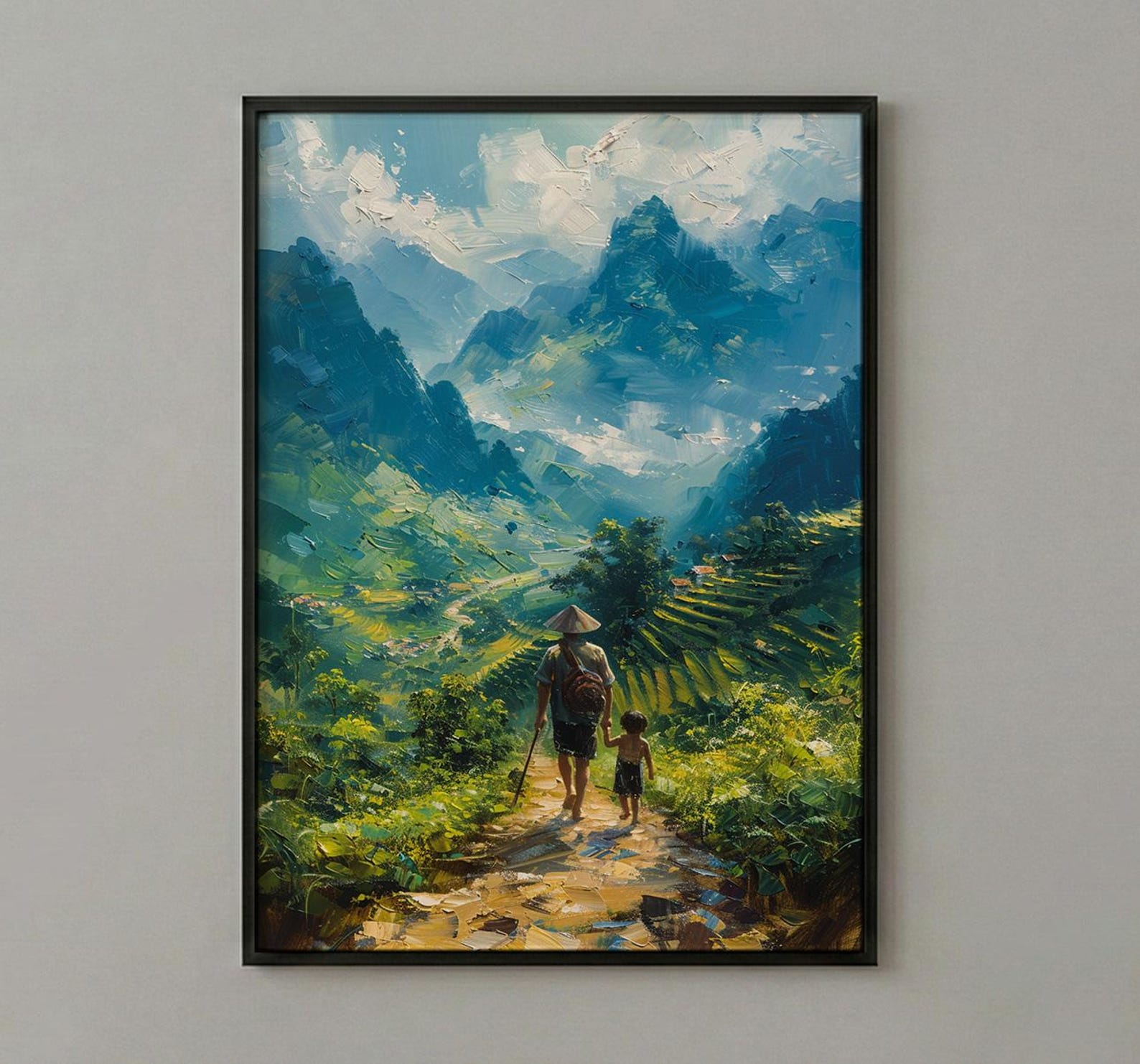 Vietnam Landscape Art Print, Father And Son Poster - Gift For Dad — view 3