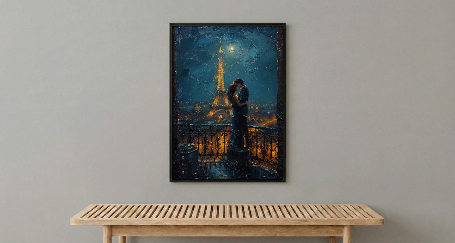Paris Elopement Art, Eiffel Tower Decor - Romantic City Print — view 6