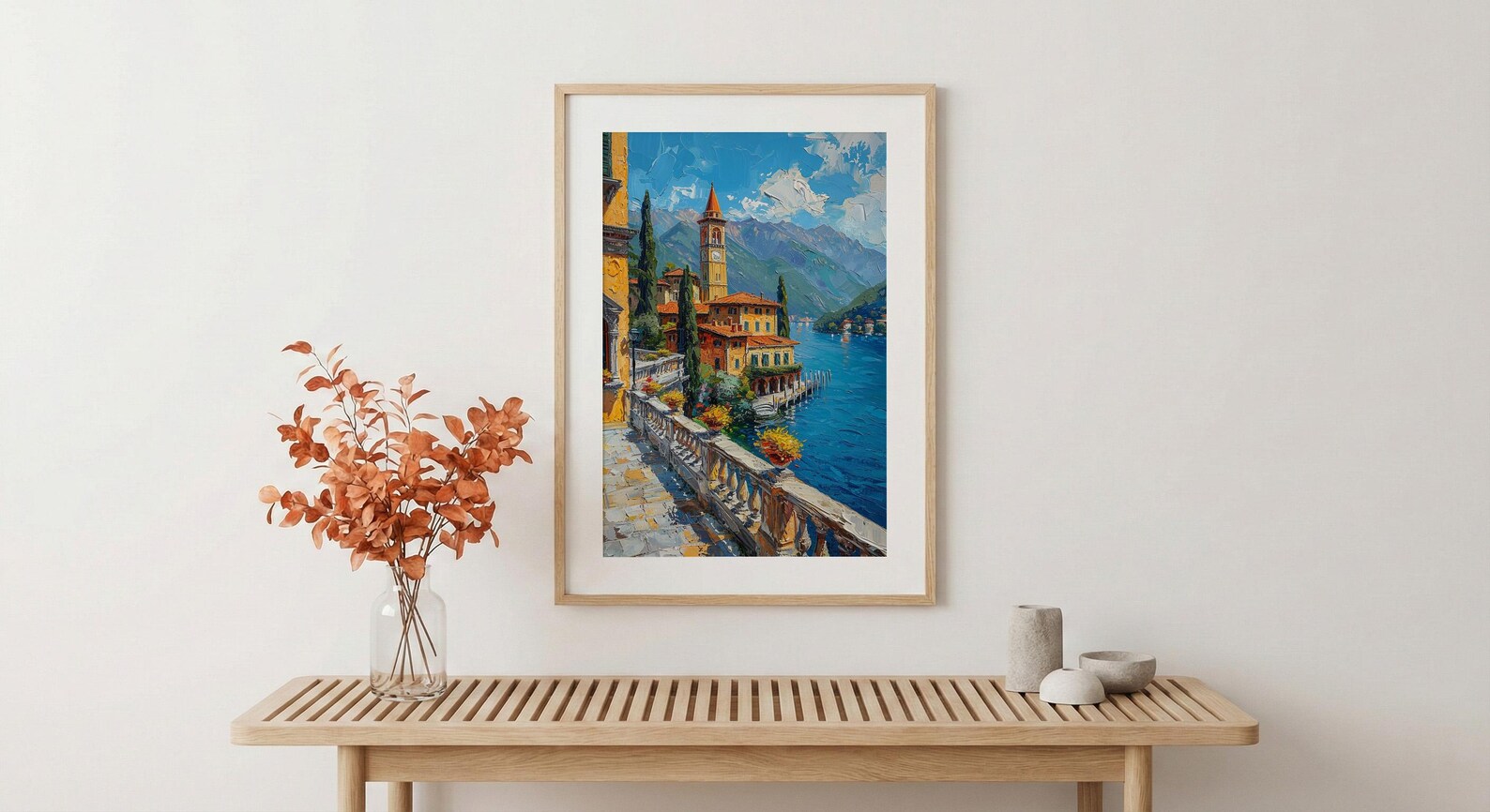 Lake Como Italy Art, Historic Villa Decor - Blue Water Poster — view 5
