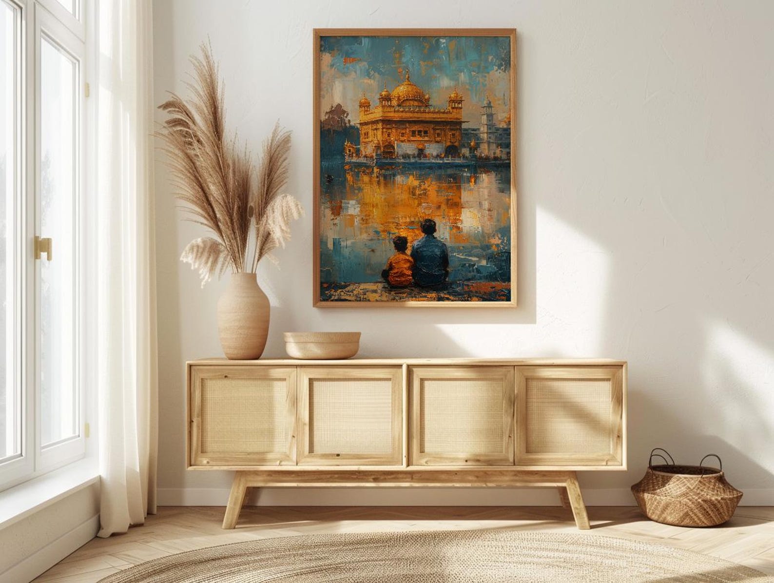 Golden Temple Poster, Father And Grandson Wall Decor - Historic Landmark Art — view 3