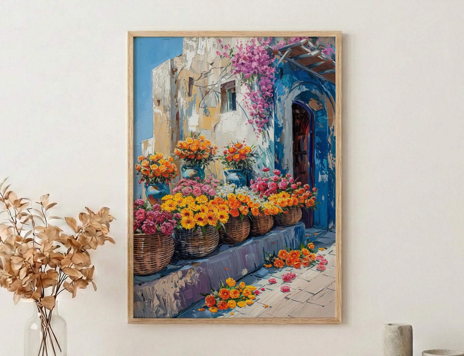 Doha Souq Wall Art, Qatar Spring Decor - Floral Market Print