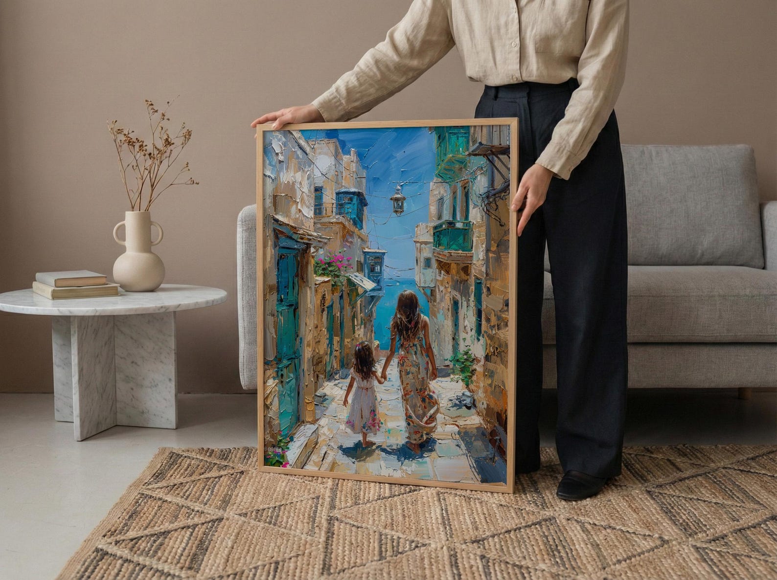 Jeddah Al Balad Print, Saudi Arabia Wall Art, Mothers Day Gift From Daughter, Mother Daughter Poster, Shipped Wall Art — view 3