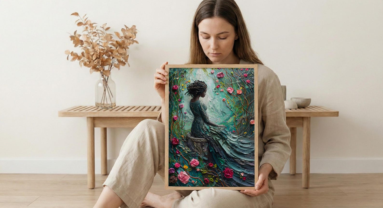 The Empress Tarot Art Print, Spring Wild Rose Decor - Witchy Room Decor — view 6