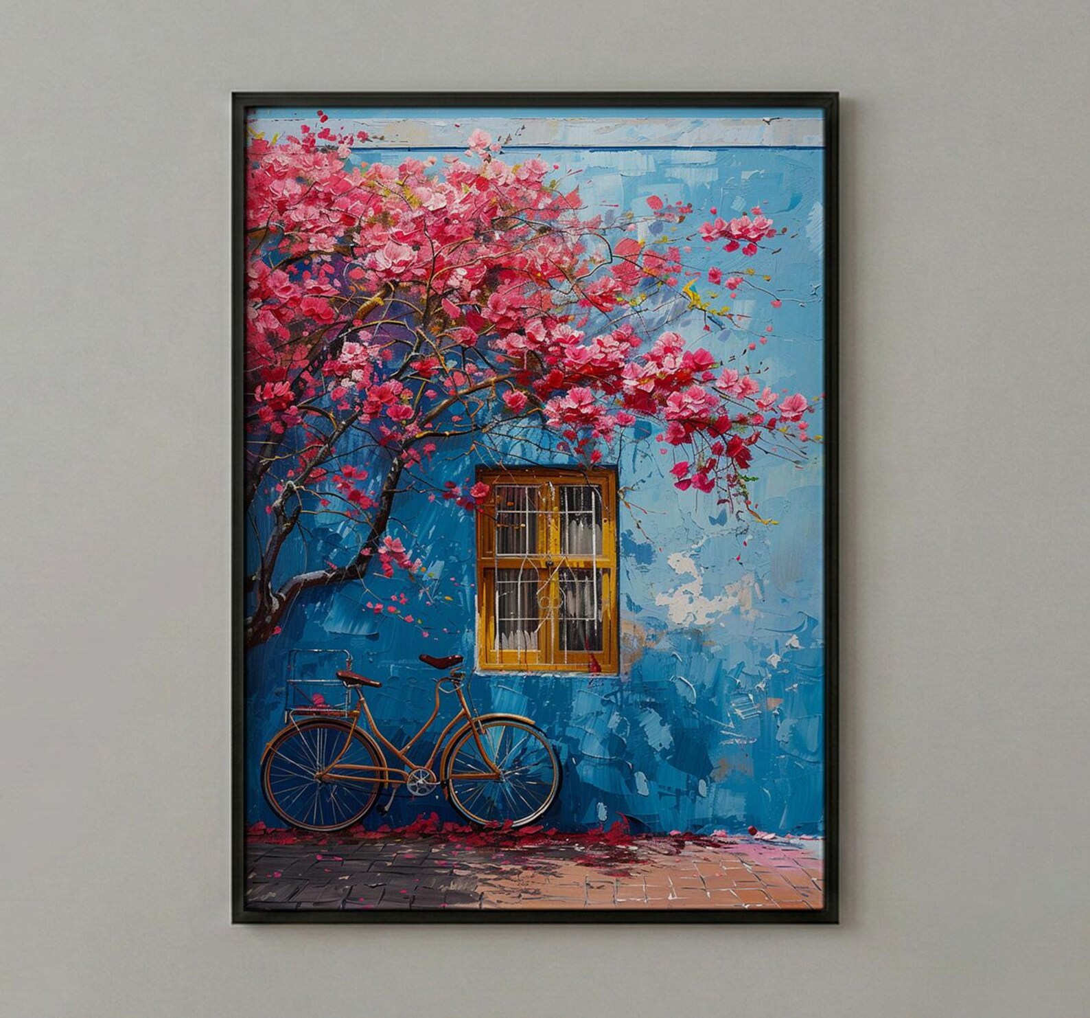 Cape Town Bo-Kaap Street Art Print, Pastel House Travel Poster - Textured Impasto Oil Painting — view 3
