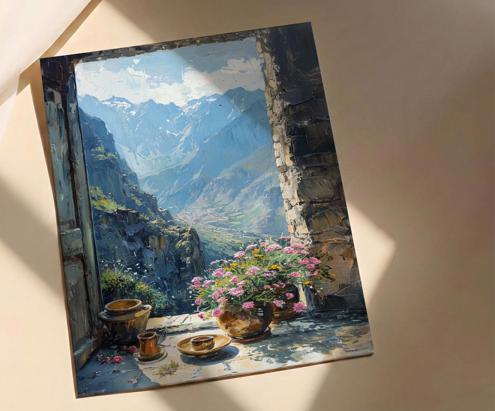 Impasto Ethiopia Coffee Window Wall Art - Mountain Print — view 2