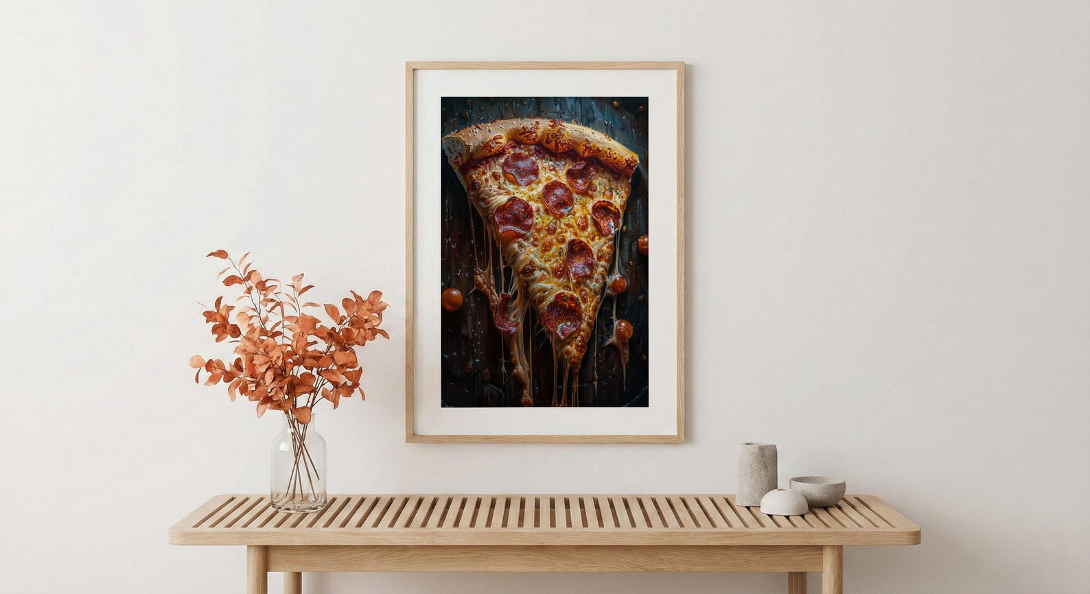 Chicago Pizza Food Poster, City Travel Home Room Decor - Bright Summer Outdoor Patio View — view 4