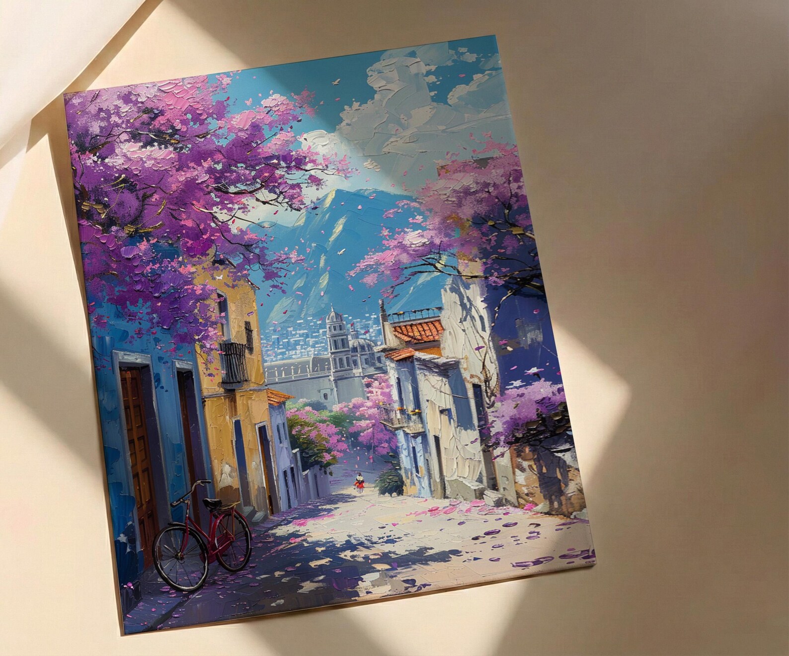 Mexico City Art Print, Purple Spring Decor - Jacaranda Landscape — view 2