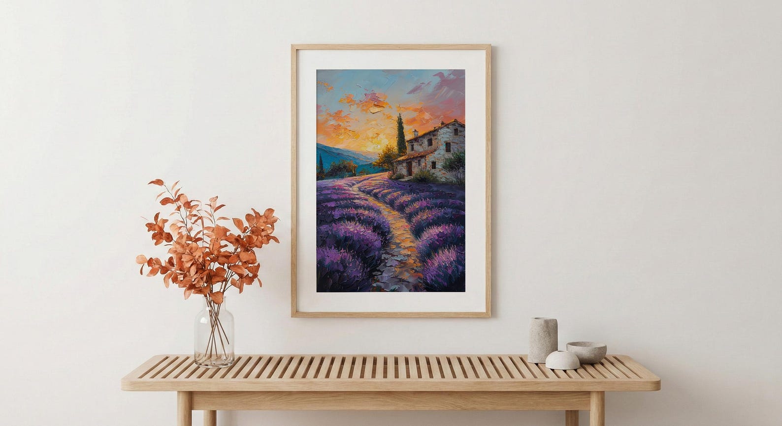 Provence Lavender Field Poster, French Country Decor - Floral Landscape Art — view 6