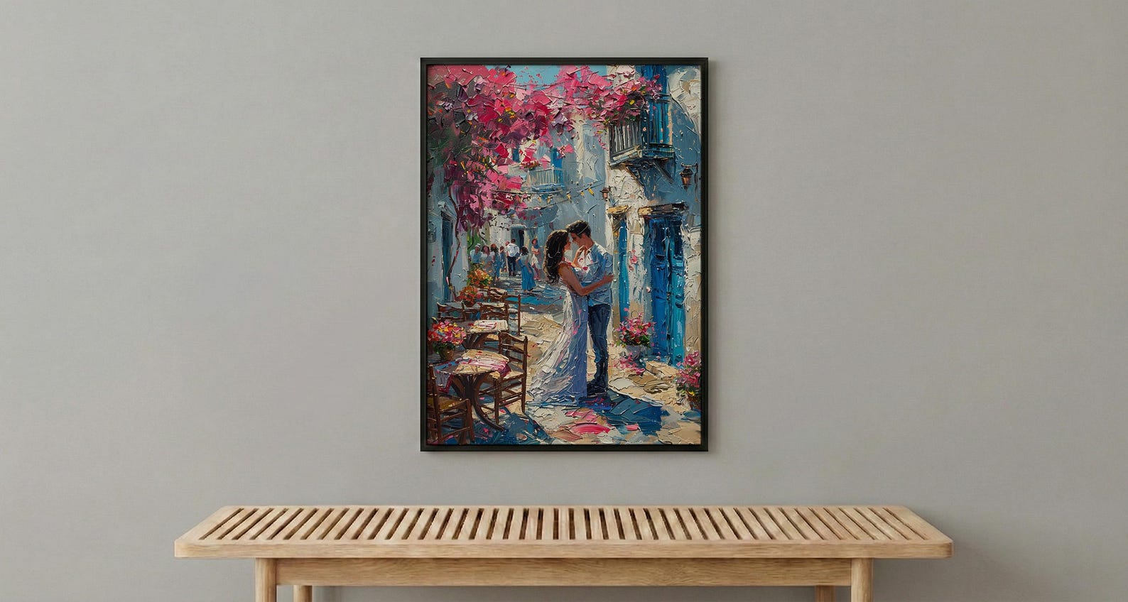 Greek Island Wedding Art, Santorini Decor - Anniversary Gift — view 6