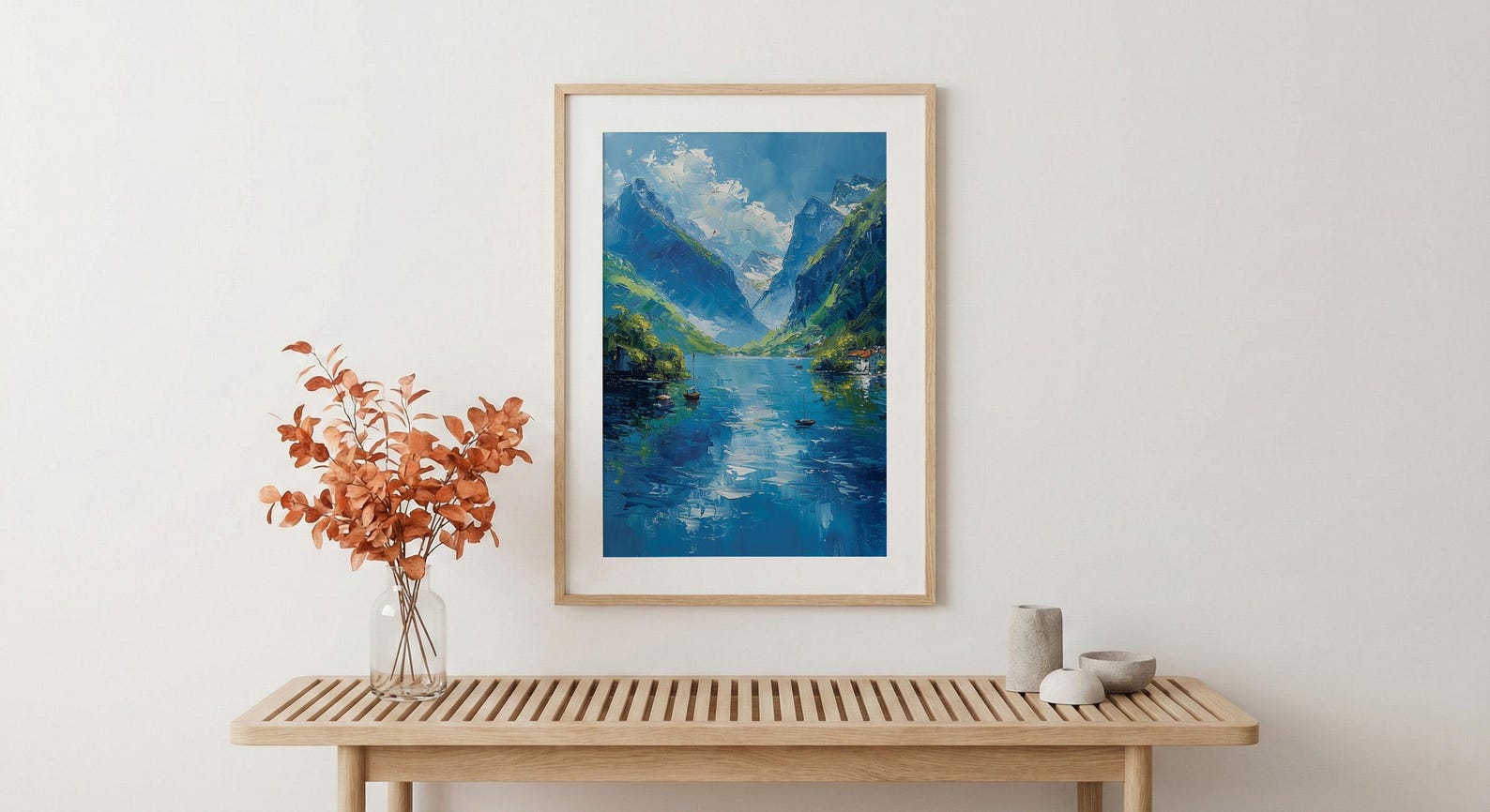 Norway Fjord Poster, Scandinavian Nature - Green Mountain Art — view 5