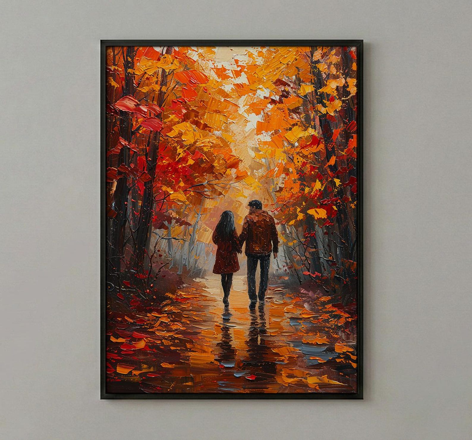 Autumn Forest Walk Poster, Fall Foliage Decor - Master Bedroom Art — view 3