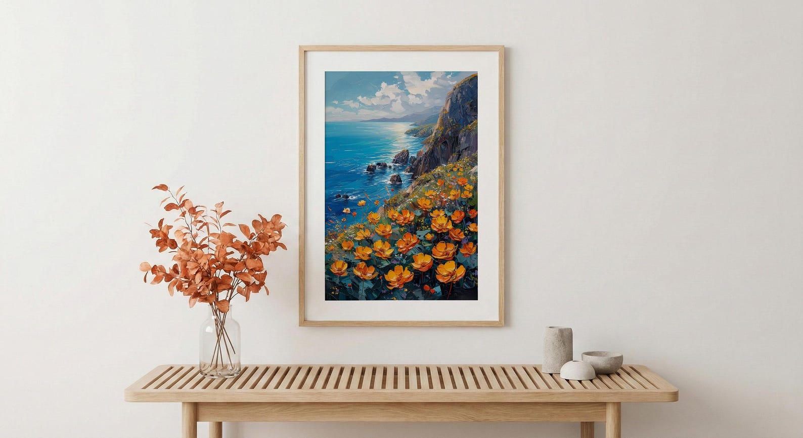 Jeju Island Wall Art, Volcanic Coast Decor - Black Rock Landscape — view 5
