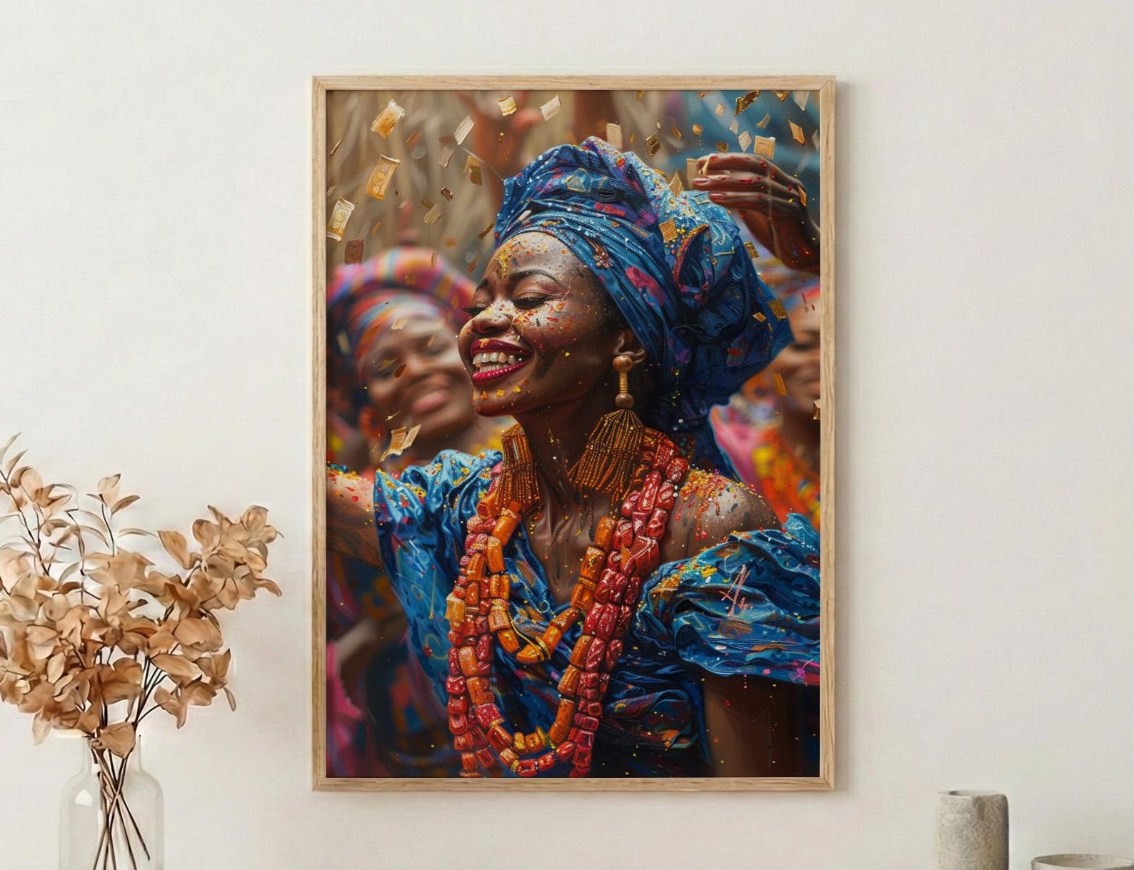Nigerian Money Dance Art, Yoruba Wedding Print - Newlywed Gift