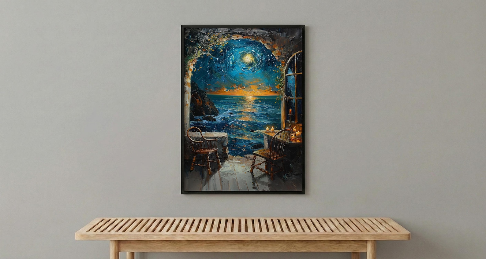 Galaxy Window Poster, Cosmic Sky Decor - Crystal Ball Magic Art — view 5