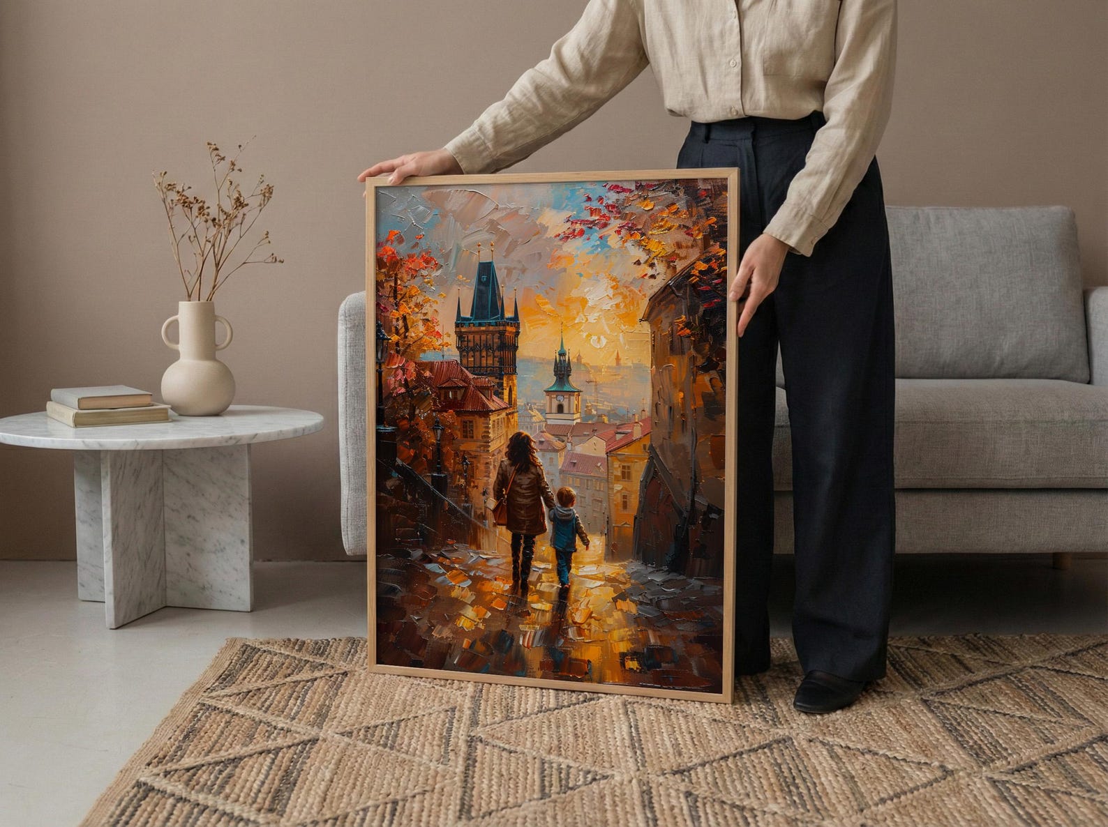 Prague Czechia Print, Old Town Street Wall Art, Mothers Day Gift From Son, Museum Quality Decor, Shipped Wall Art — view 5