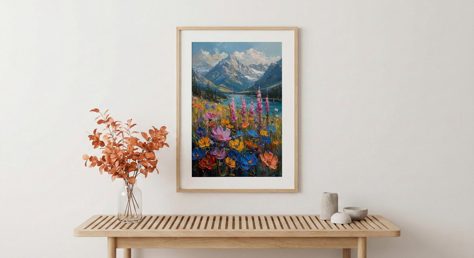 Swiss Alps Wall Art, Switzerland Nature - Wildflower Meadow Print — view 4