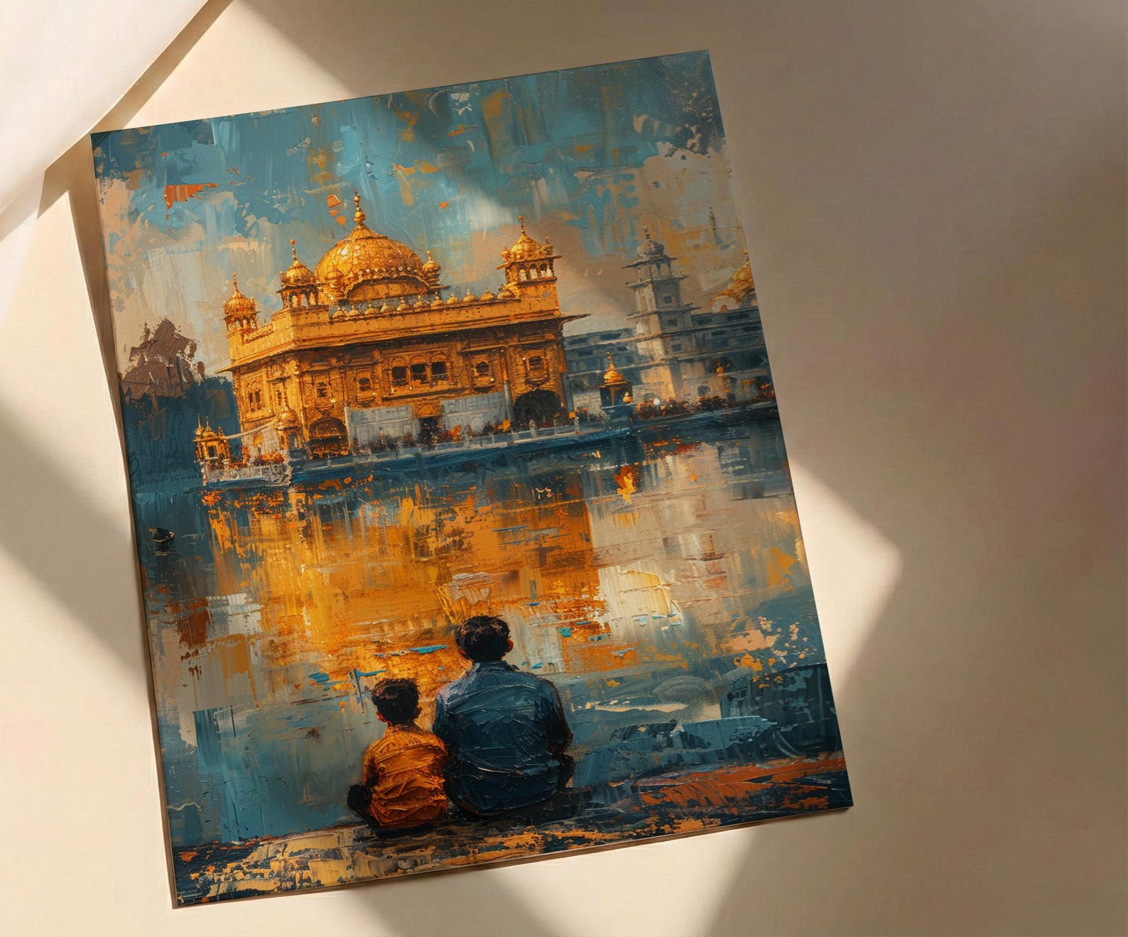 Golden Temple Poster, Father And Grandson Wall Decor - Historic Landmark Art — view 5