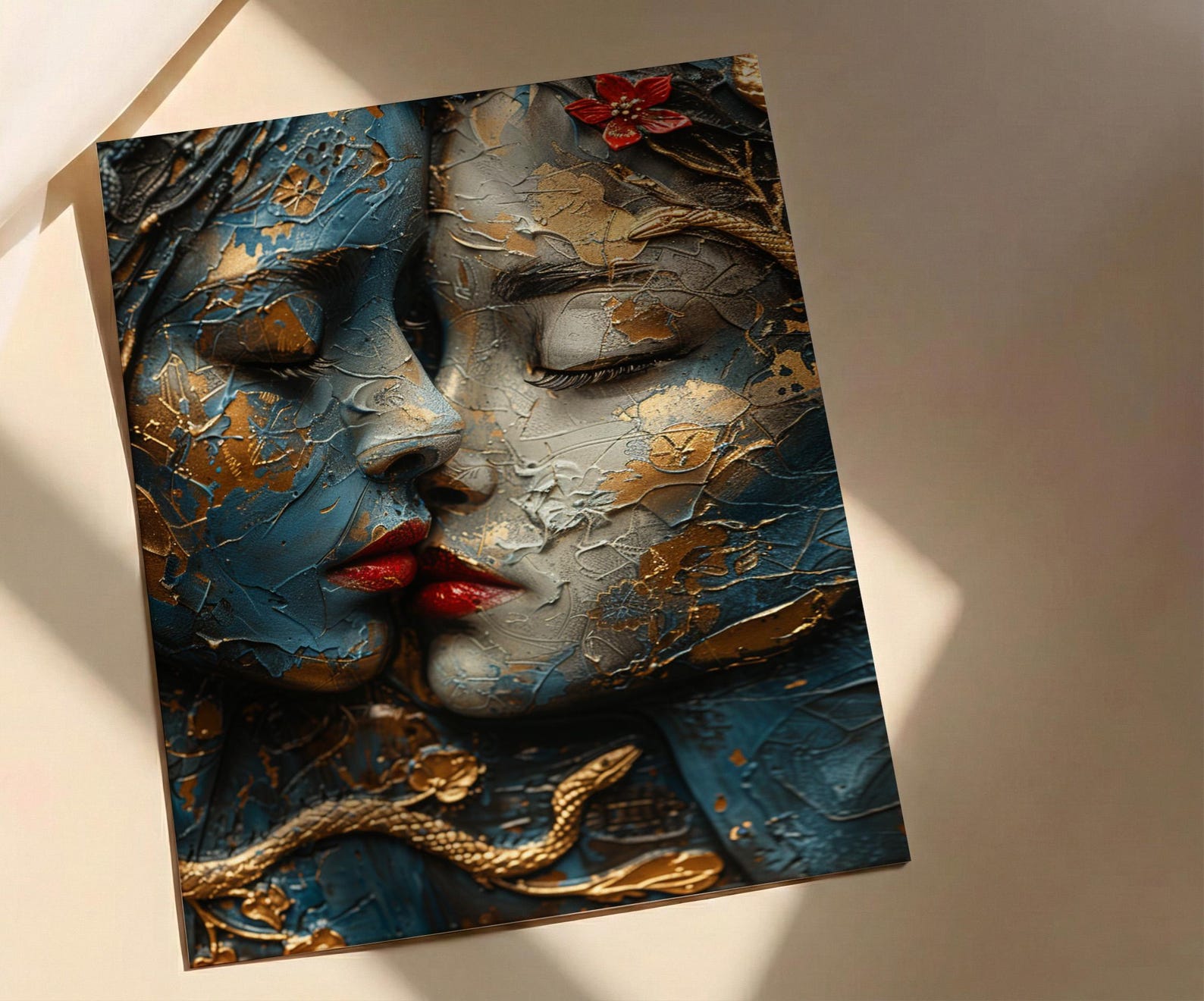 Two of Cups Print, Soulmate Tarot Decor - Anniversary Gift — view 2
