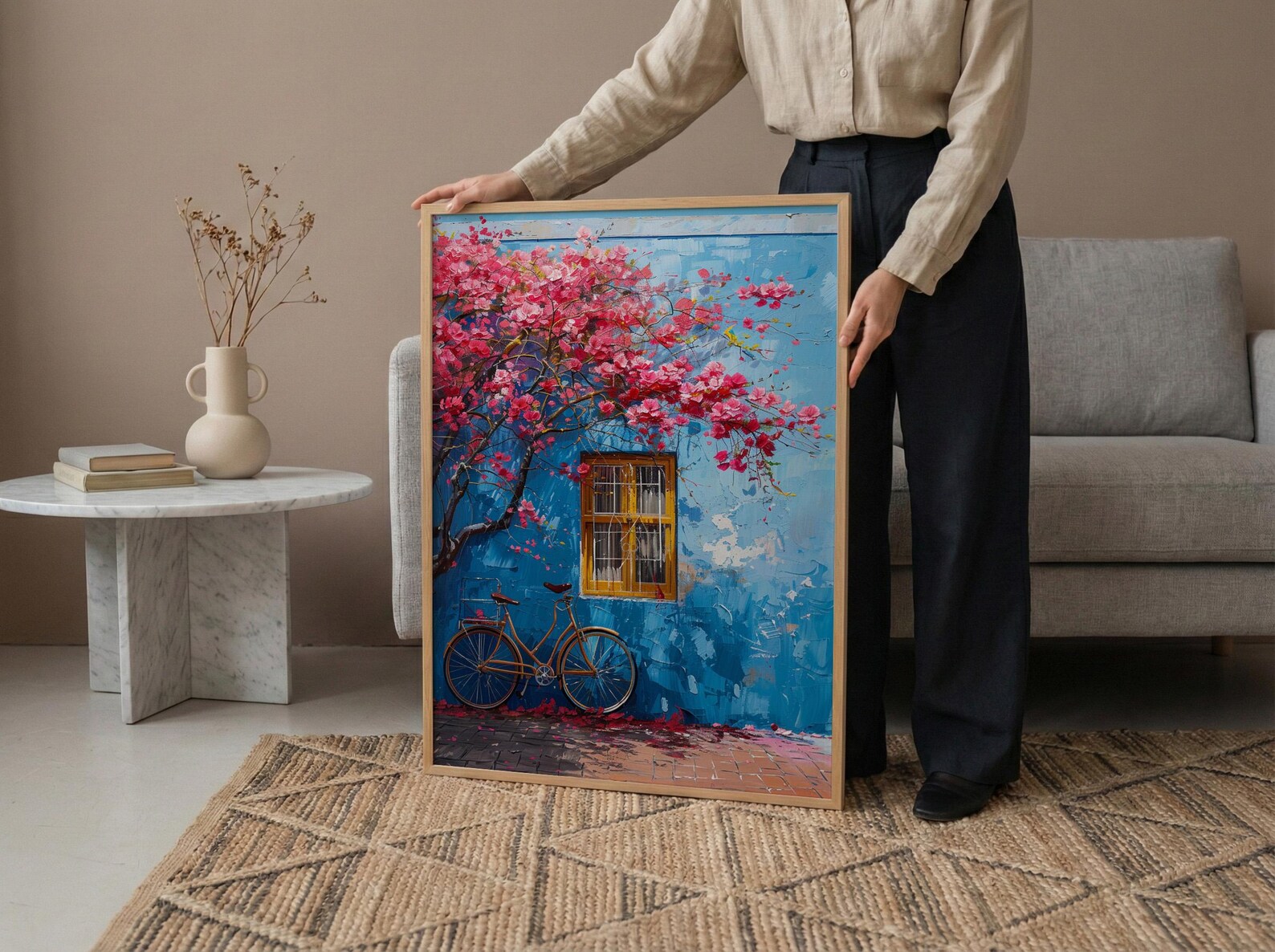 Cape Town Bo-Kaap Street Art Print, Pastel House Travel Poster - Textured Impasto Oil Painting — view 6
