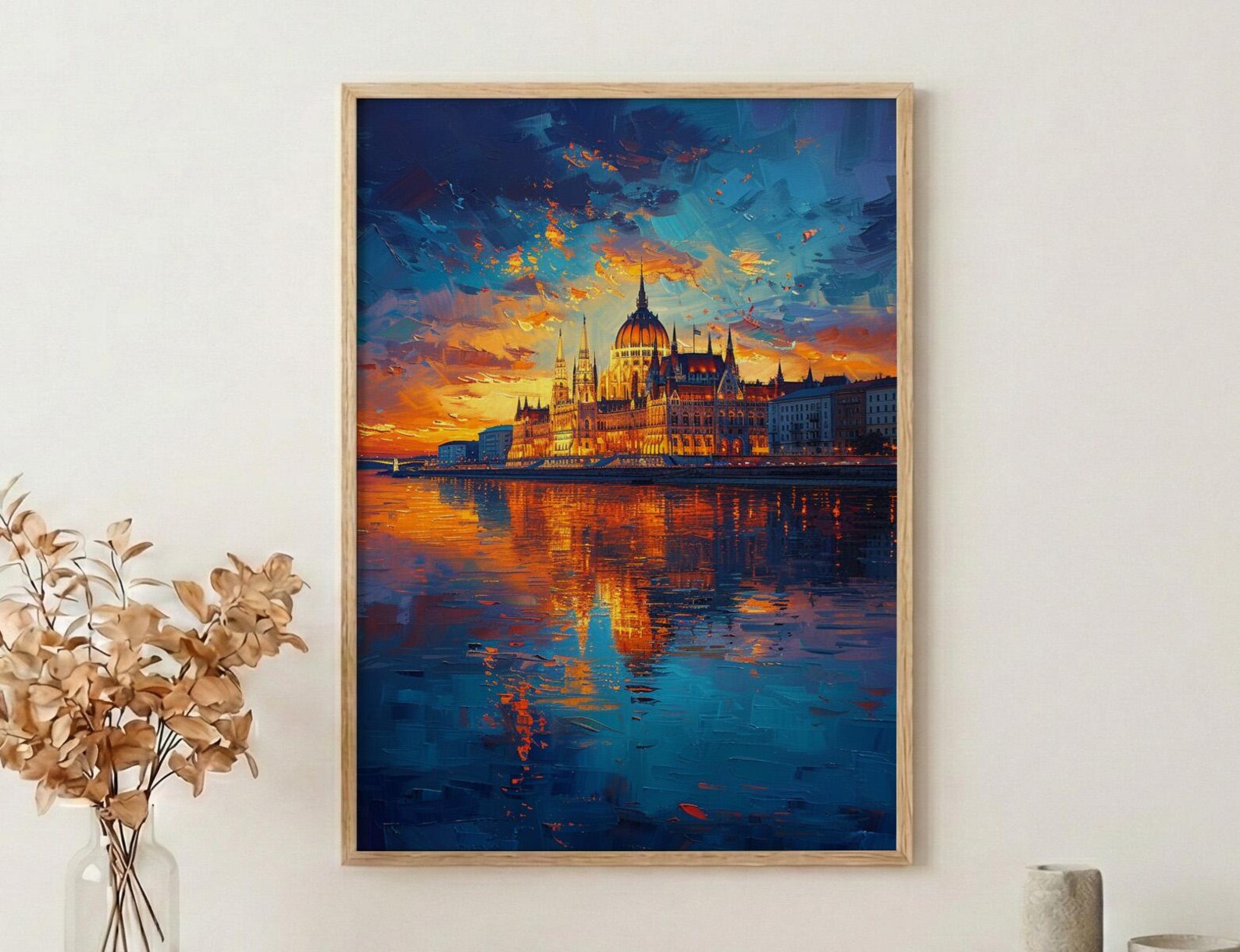 Budapest Parliament Art, Hungary City Decor - Danube River