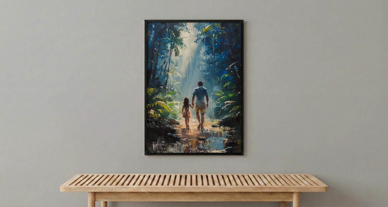 Costa Rica Forest Poster, Father And Daughter Wall Art - Nature Lover Gift — view 5