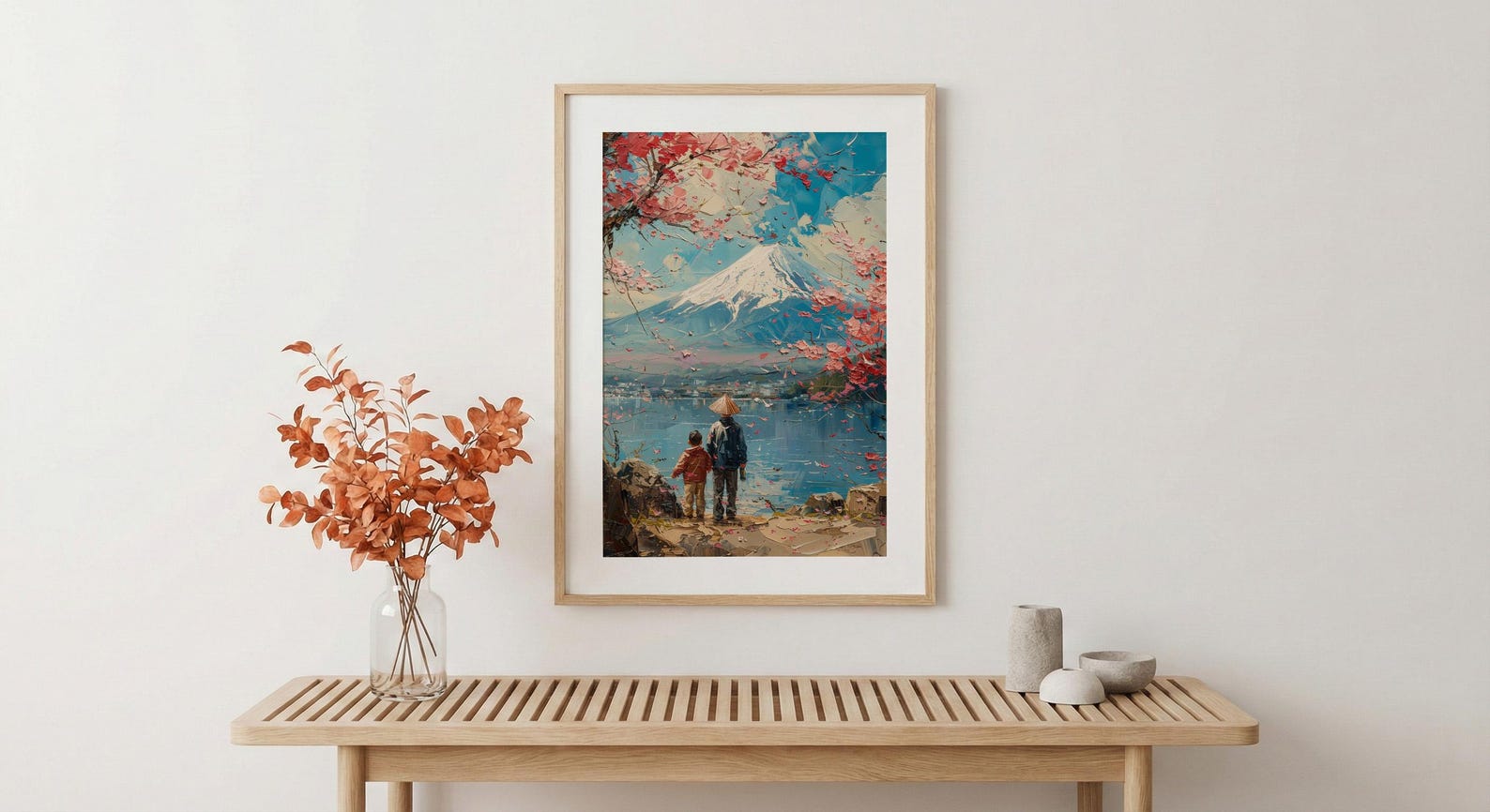 Mount Fuji Art Print, Father And Son Landscape Poster - Fathers Day Gift — view 4