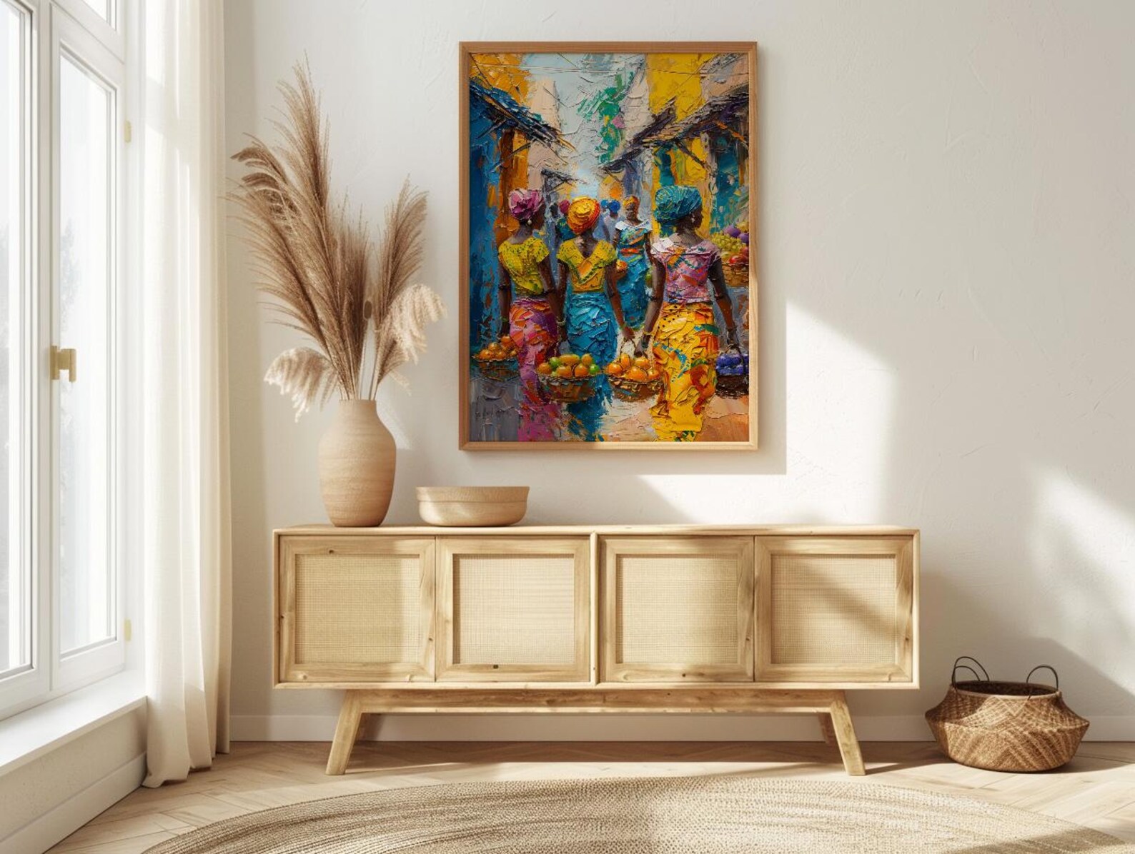 Tropical Fruit Wall Art, African Market Decor - Summer Vendor Print — view 4
