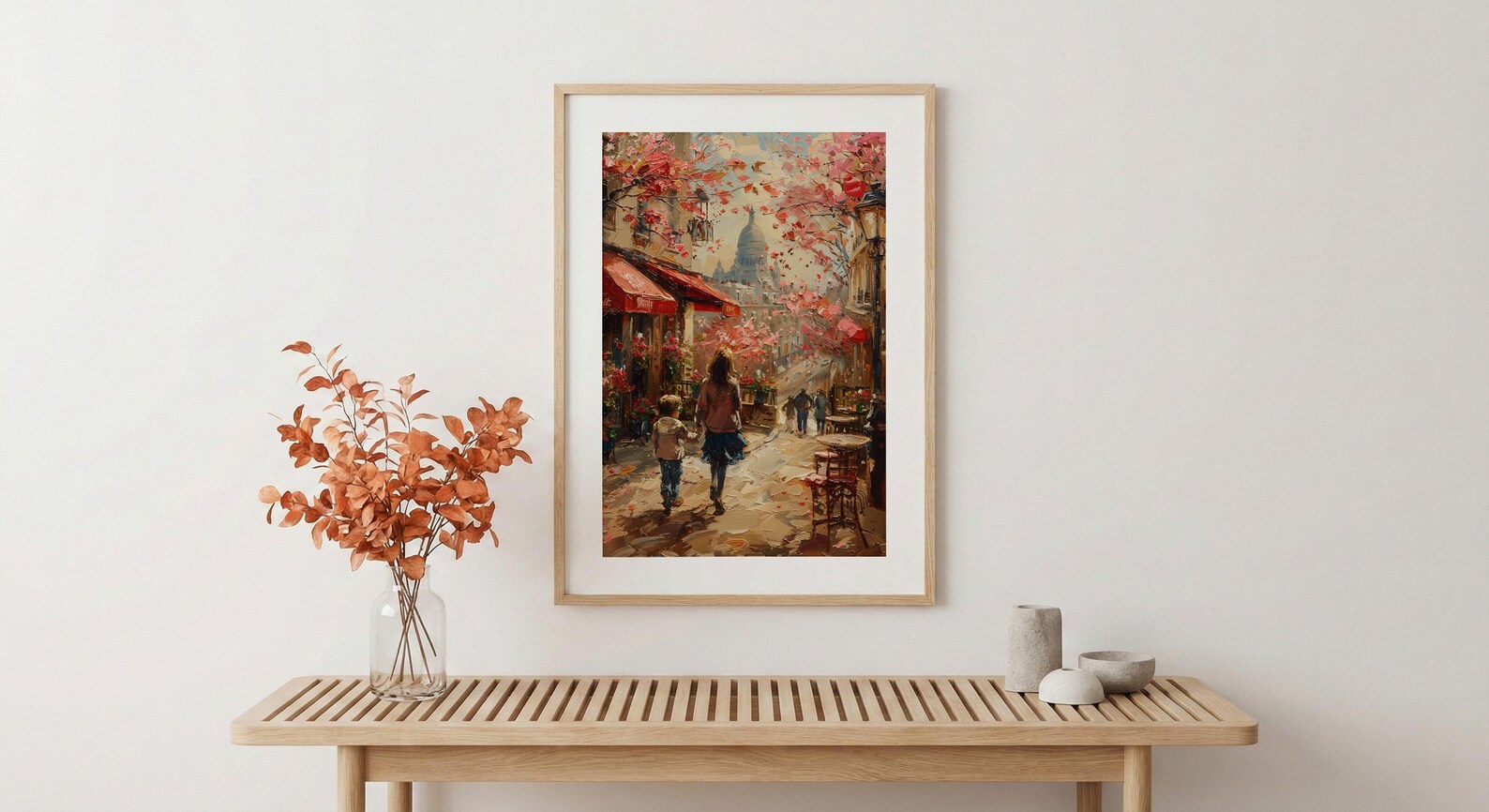 Paris Montmartre Print, Mothers Day Gift From Son, French Cafe Wall Art, Mom And Son Poster, Museum Quality Decor — view 5